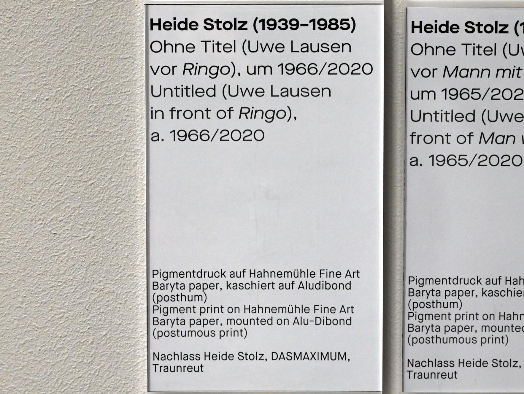 Heide Stolz (1960–1969), Ohne Titel (Uwe Lausen vor Ringo), Chemnitz, Museum Gunzenhauser, Saal 1.4 - Uwe Lausen und Heide Stolz, um 1966, Bild 2/2