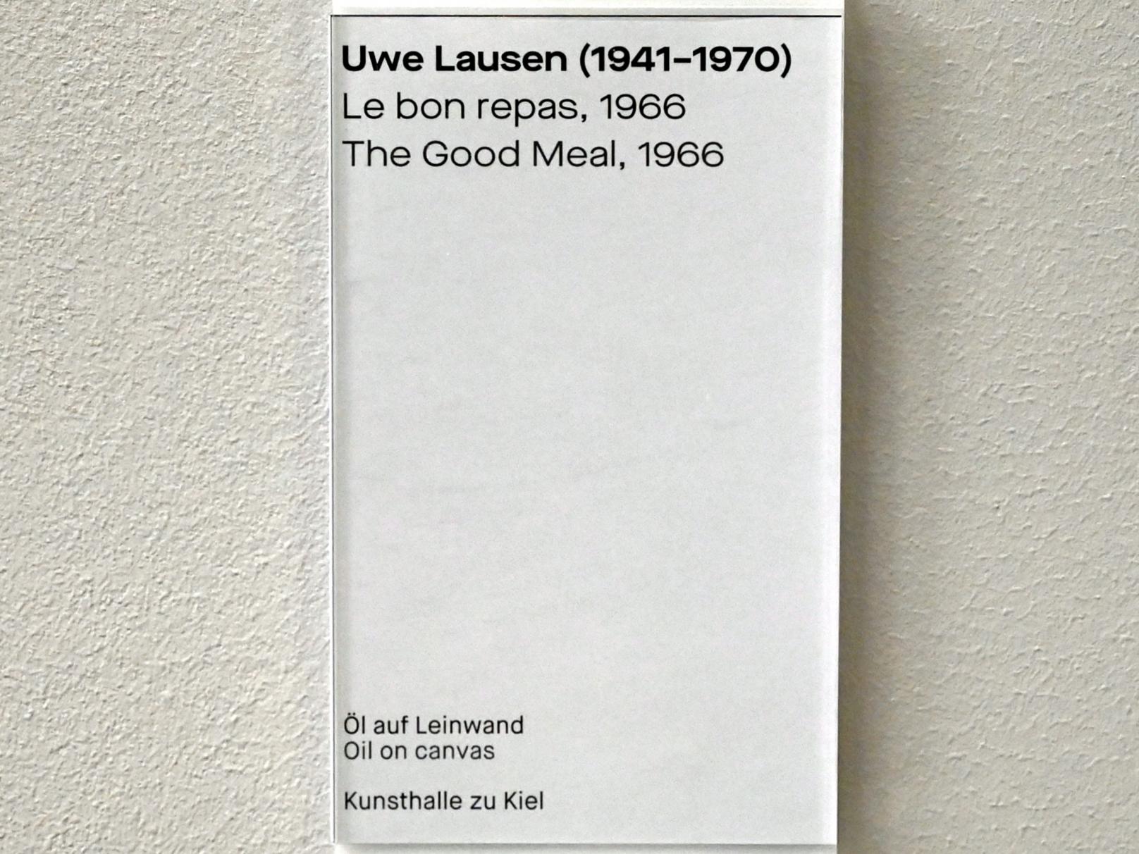 Uwe Lausen (1962–1969), Le bon repas, Chemnitz, Museum Gunzenhauser, Saal 1.4 - Uwe Lausen und Heide Stolz, 1966, Bild 2/2