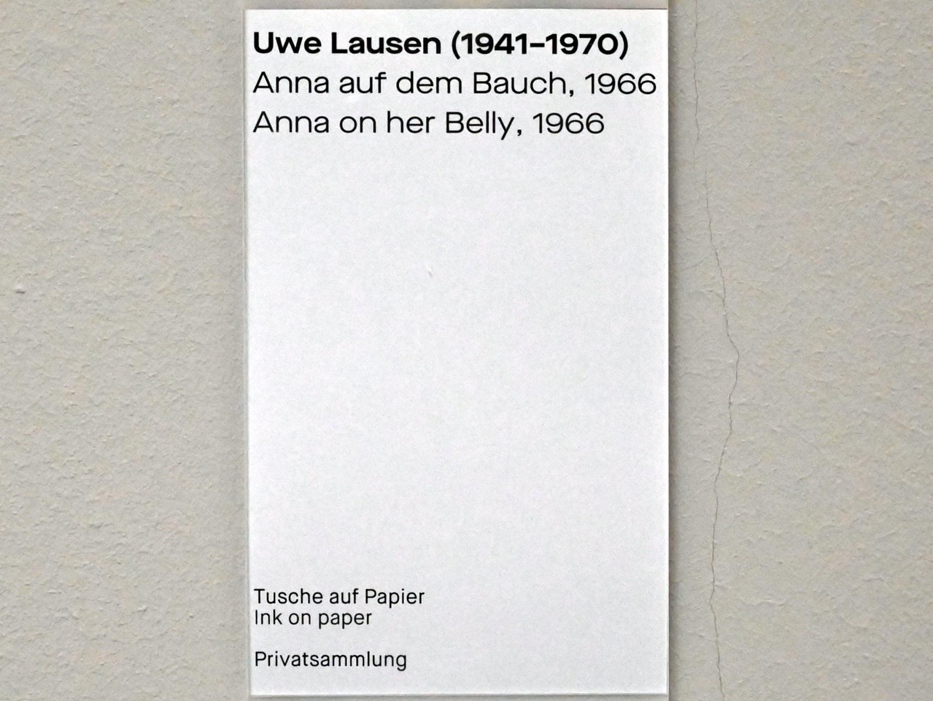 Uwe Lausen (1962–1969), Anna auf dem Bauch, Chemnitz, Museum Gunzenhauser, Saal 1.4 - Uwe Lausen und Heide Stolz, 1966, Bild 2/2