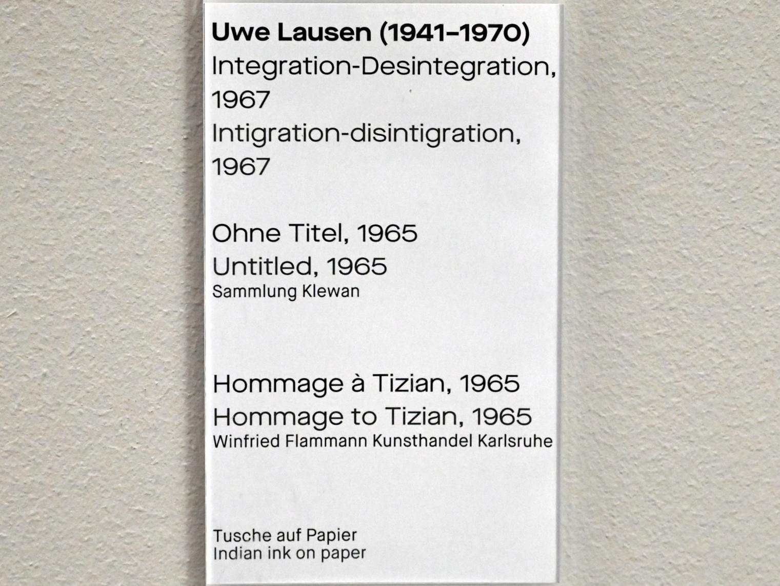 Uwe Lausen (1962–1969), Integration-Desintegration, Chemnitz, Museum Gunzenhauser, Saal 1.5 - Uwe Lausen und Heide Stolz, 1967, Bild 2/2