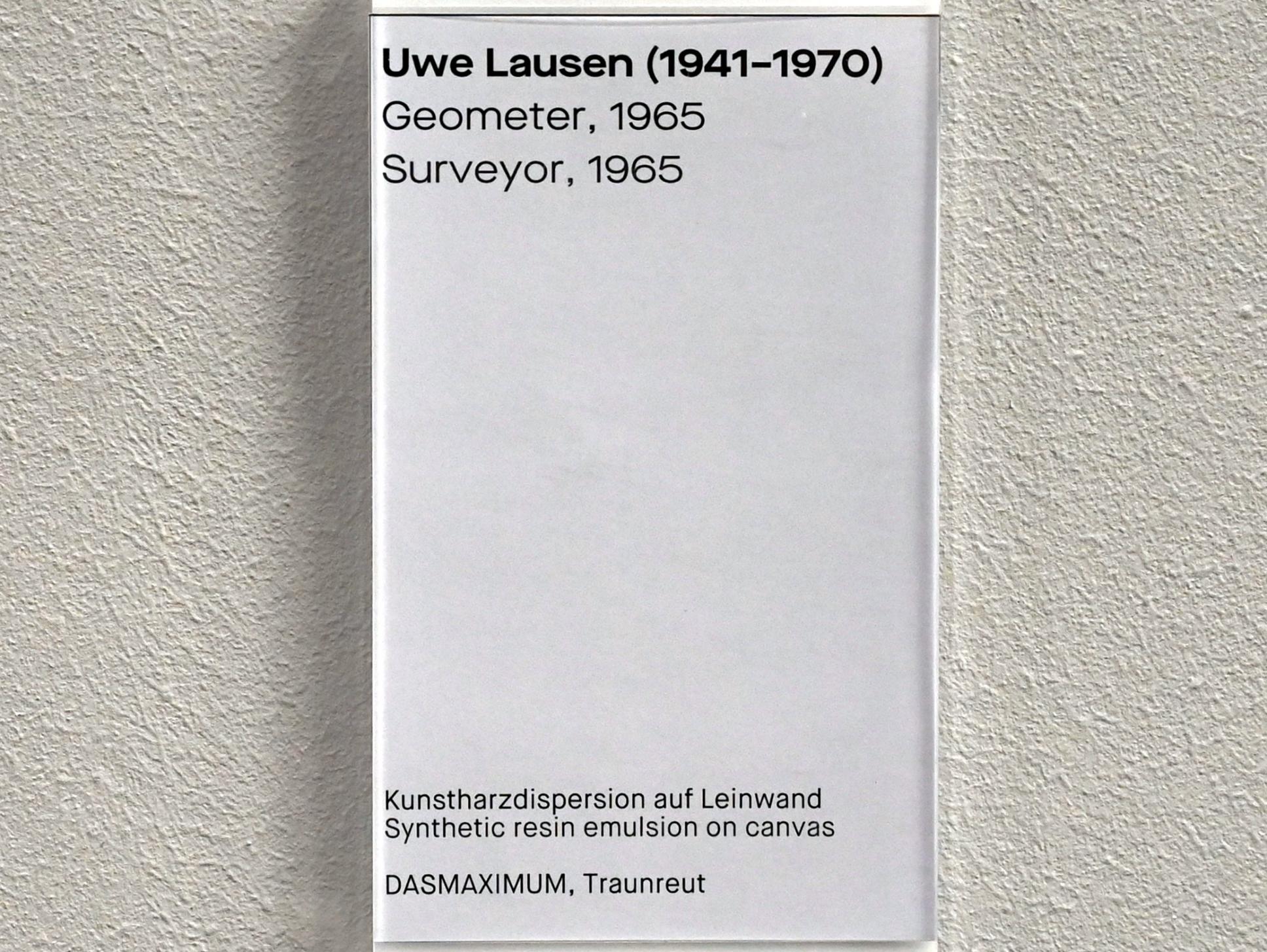 Uwe Lausen (1962–1969), Geometer, Chemnitz, Museum Gunzenhauser, Saal 1.5 - Uwe Lausen und Heide Stolz, 1965, Bild 2/2