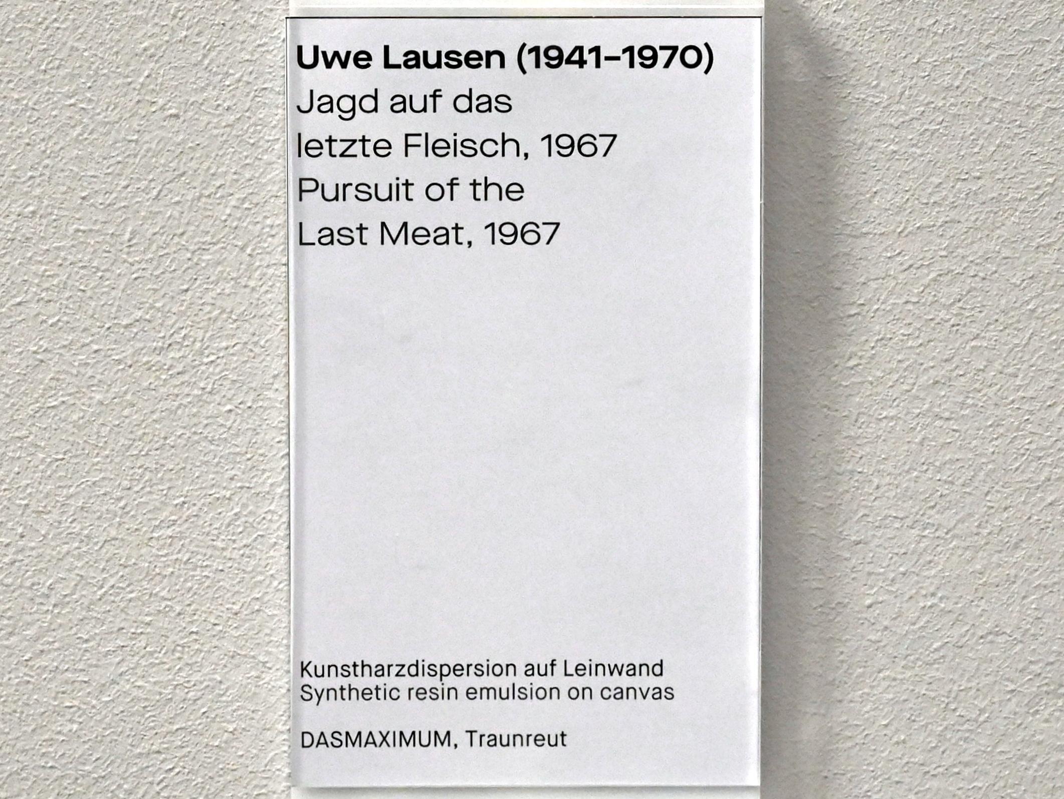 Uwe Lausen (1962–1969), Jagd auf das letzte Fleisch, Chemnitz, Museum Gunzenhauser, Saal 1.7 - Uwe Lausen und Heide Stolz, 1967, Bild 2/2