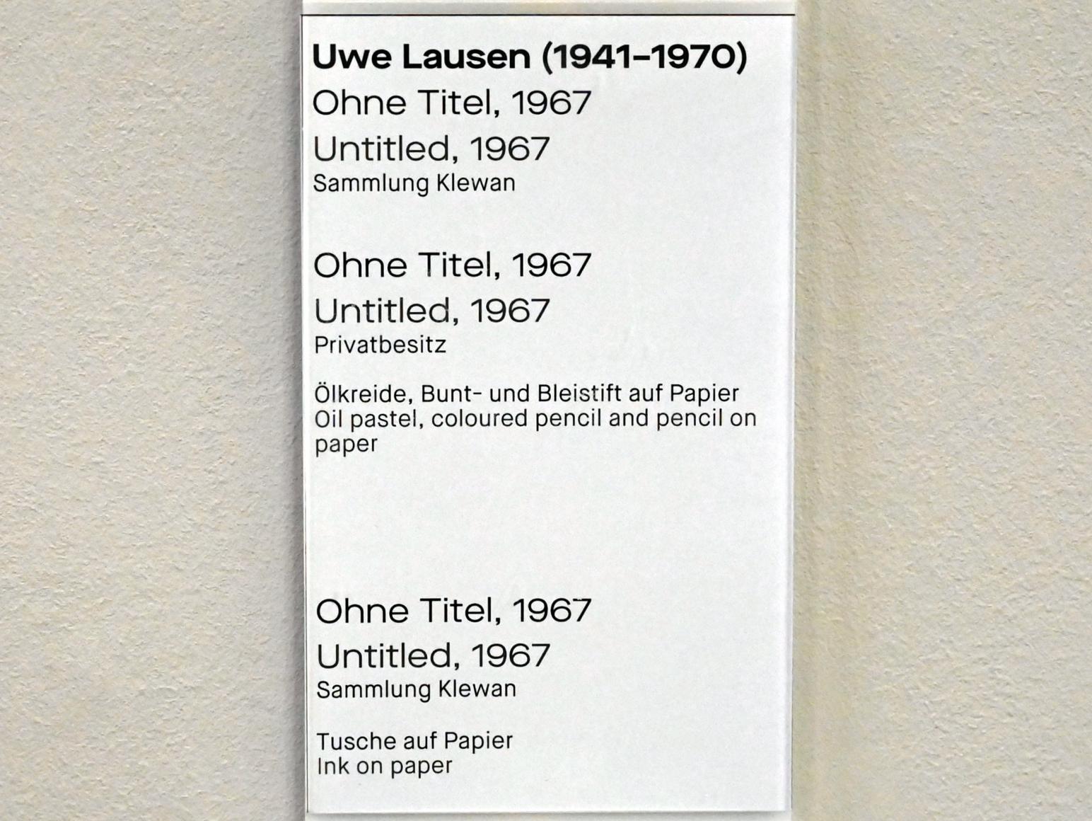 Uwe Lausen (1962–1969), Ohne Titel, Chemnitz, Museum Gunzenhauser, Saal 1.8 - Uwe Lausen und Heide Stolz, 1967, Bild 2/2