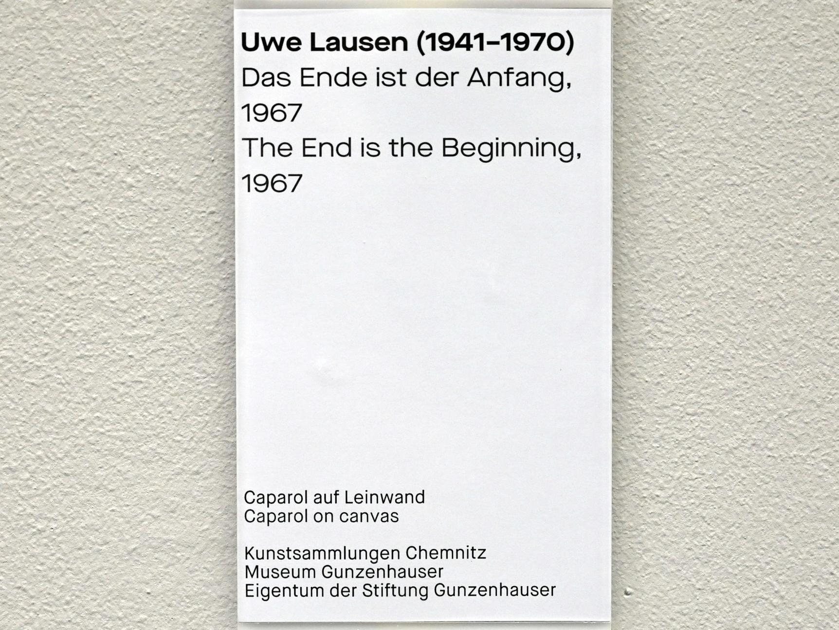 Uwe Lausen (1962–1969), Das Ende ist der Anfang, Chemnitz, Museum Gunzenhauser, Saal 1.9 - Uwe Lausen und Heide Stolz, 1967, Bild 2/2