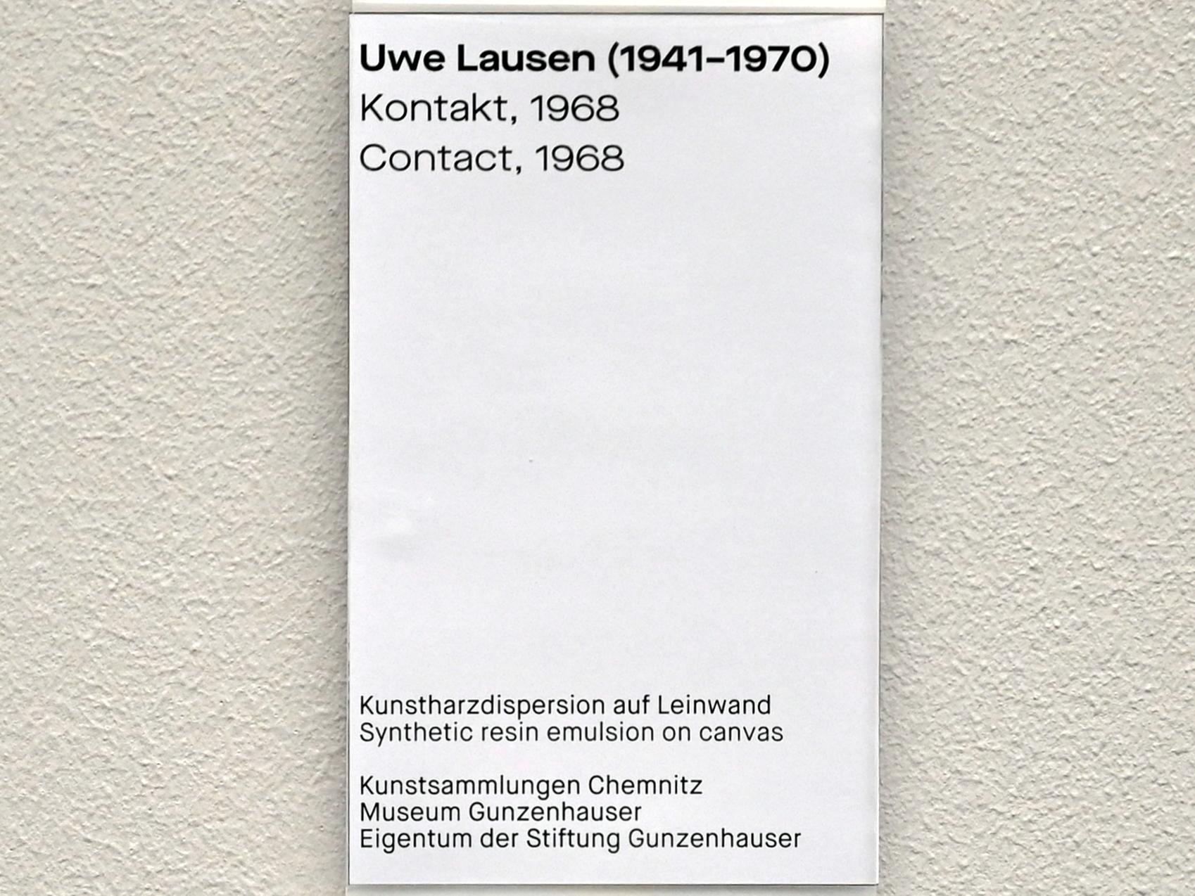Uwe Lausen (1962–1969), Kontakt, Chemnitz, Museum Gunzenhauser, Saal 1.9 - Uwe Lausen und Heide Stolz, 1968, Bild 2/2