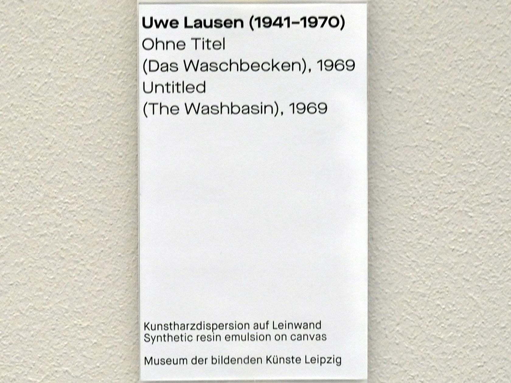 Uwe Lausen (1962–1969), Ohne Titel (Das Waschbecken), Chemnitz, Museum Gunzenhauser, Saal 1.9 - Uwe Lausen und Heide Stolz, 1969, Bild 2/2