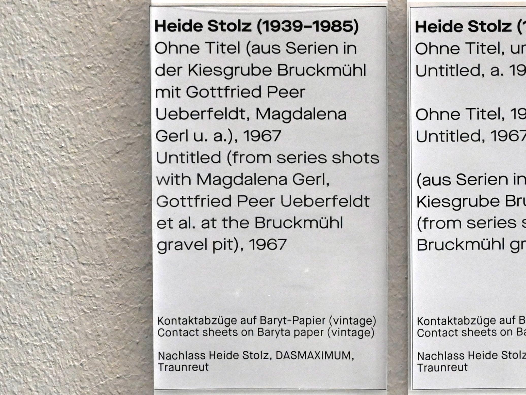 Heide Stolz (1960–1969), Ohne Titel (aus Serien in der Kiesgrube Bruckmühl mit Gottfried Peer Ueberfeldt, Magdalena Gerl u.a.), Chemnitz, Museum Gunzenhauser, Saal 1.10 - Uwe Lausen und Heide Stolz, 1967, Bild 2/2