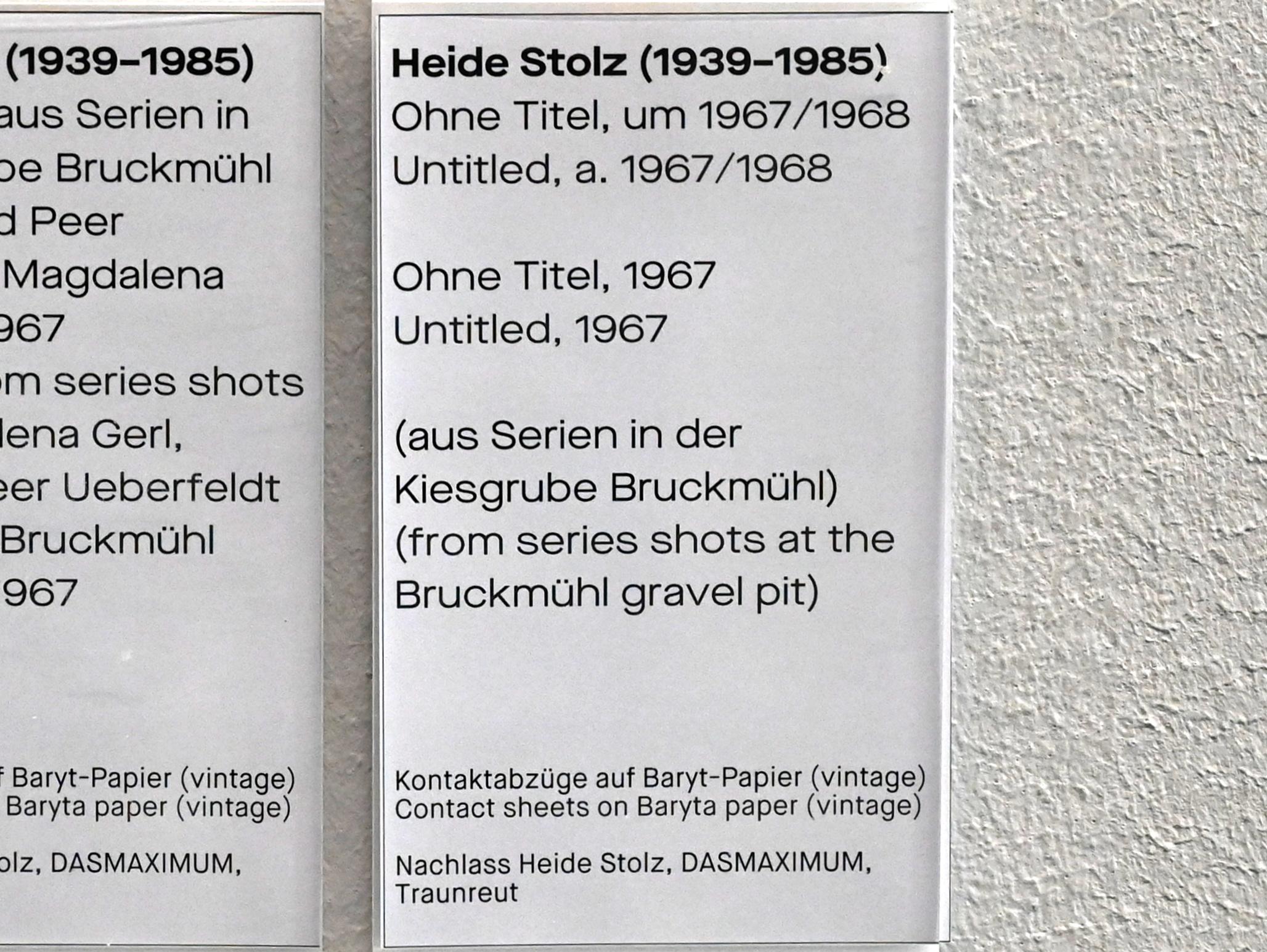 Heide Stolz (1960–1969), Ohne Titel (aus Serien in der Kiesgrube Bruckmühl), Chemnitz, Museum Gunzenhauser, Saal 1.10 - Uwe Lausen und Heide Stolz, um 1967–1968, Bild 2/2