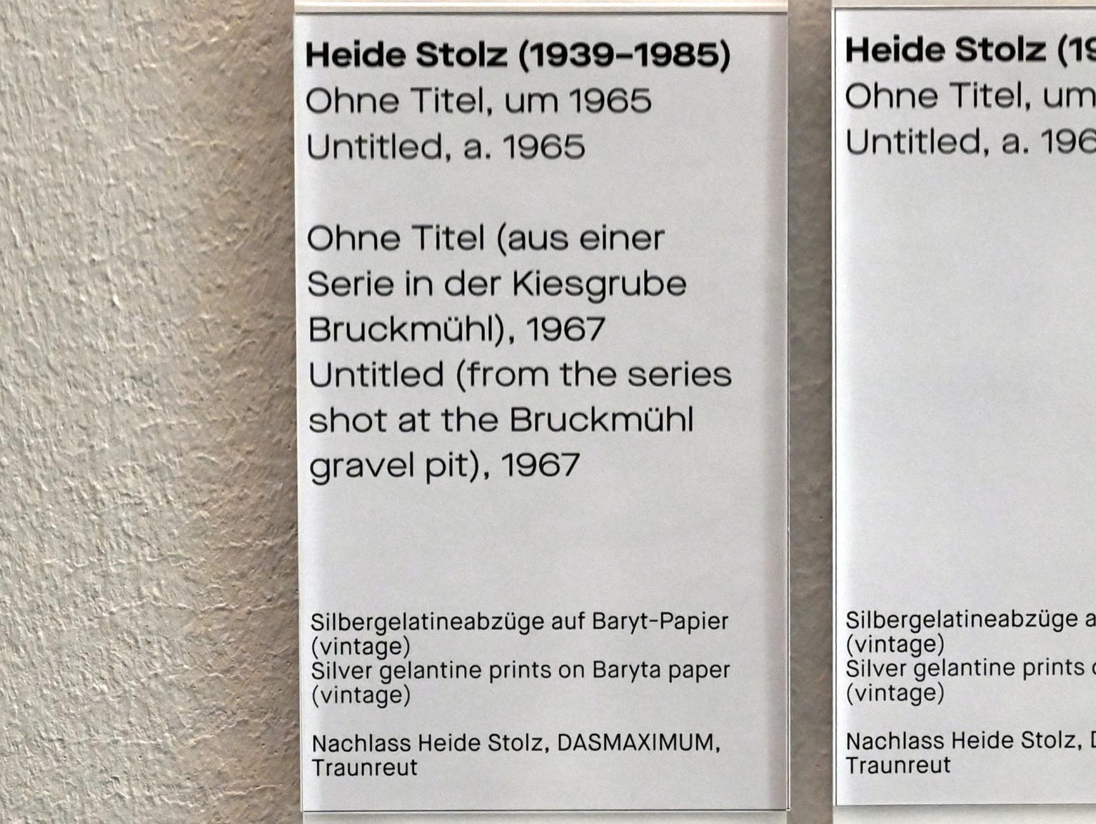 Heide Stolz (1960–1969), Ohne Titel (aus einer Serie in der Kiesgrube Bruckmühl), Chemnitz, Museum Gunzenhauser, Saal 1.10 - Uwe Lausen und Heide Stolz, 1967, Bild 2/2