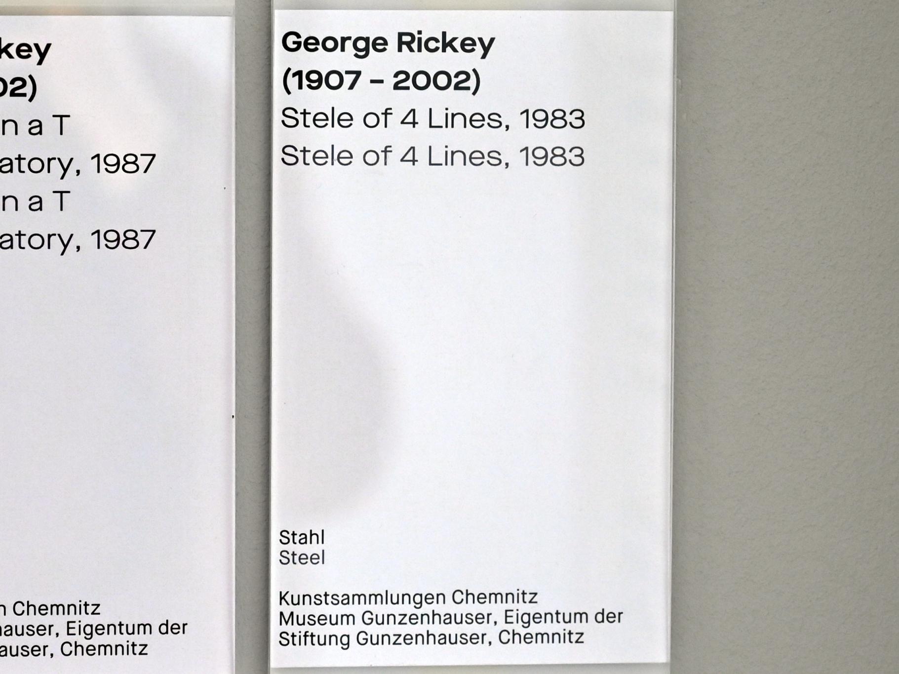 George Rickey: Stele of 4 Lines, 1983, Bild 2/2