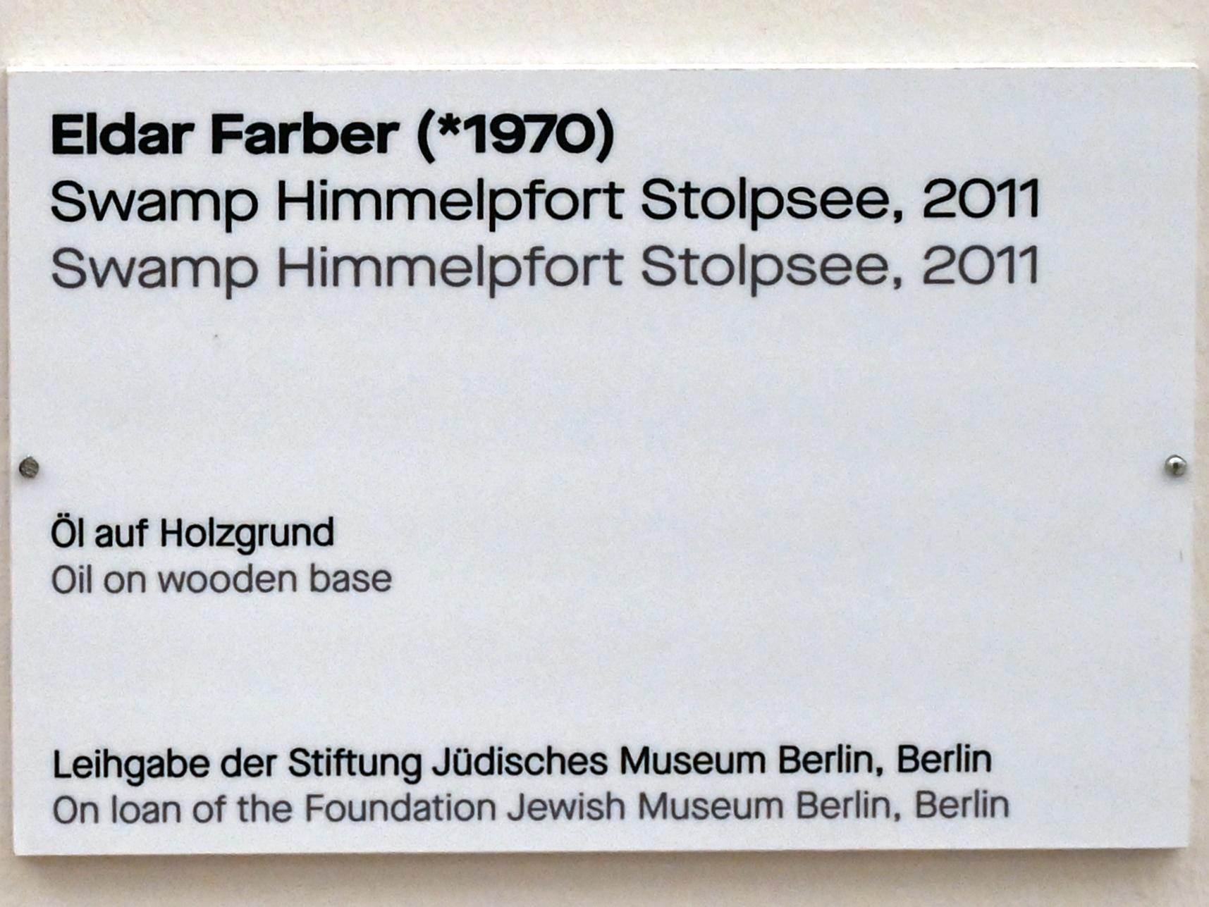 Eldar Farber (2011–2019), Swamp Himmelpfort Stolpsee, Chemnitz, Kunstsammlungen am Theaterplatz, Saal 1, 2011, Bild 2/2