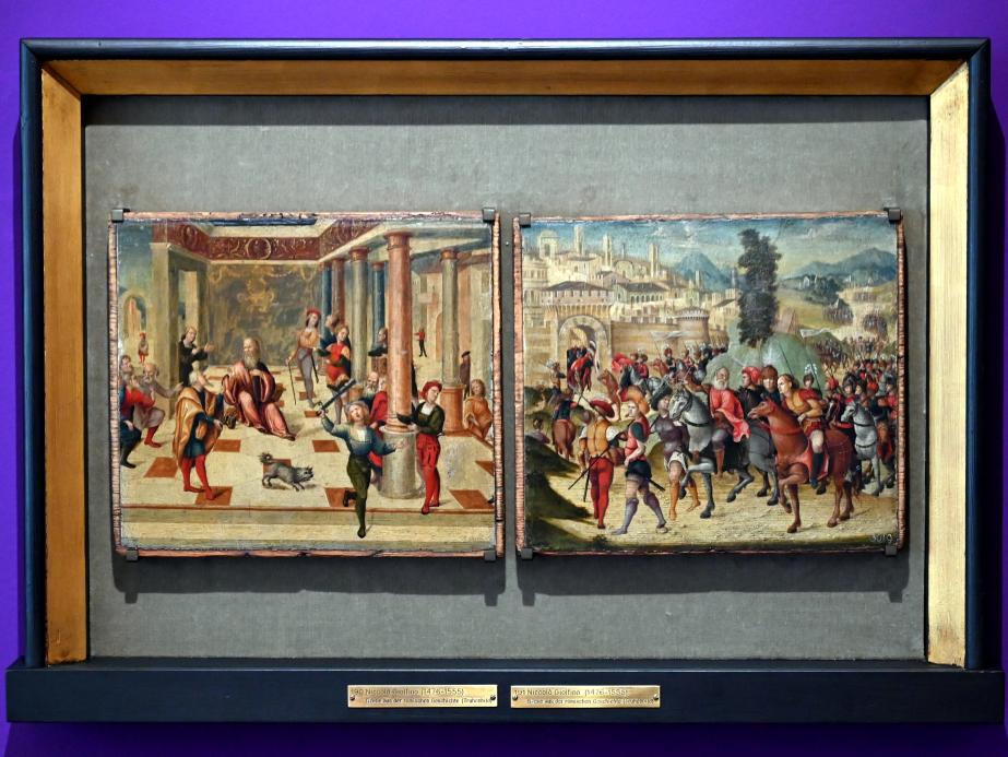Nicola (Nicolò) Giolfino (1500 - 1527): Zwei Szenen aus der römischen Geschichte, 1. Hälfte 16. Jhd.