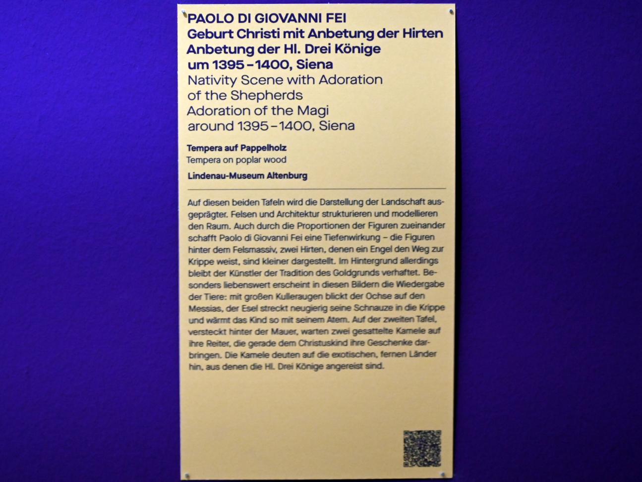 Paolo di Giovanni Fei (1375–1405), Anbetung der Hl. Drei Könige, Chemnitz, Kunstsammlungen am Theaterplatz, Saal 2, um 1395–1400, Bild 2/2