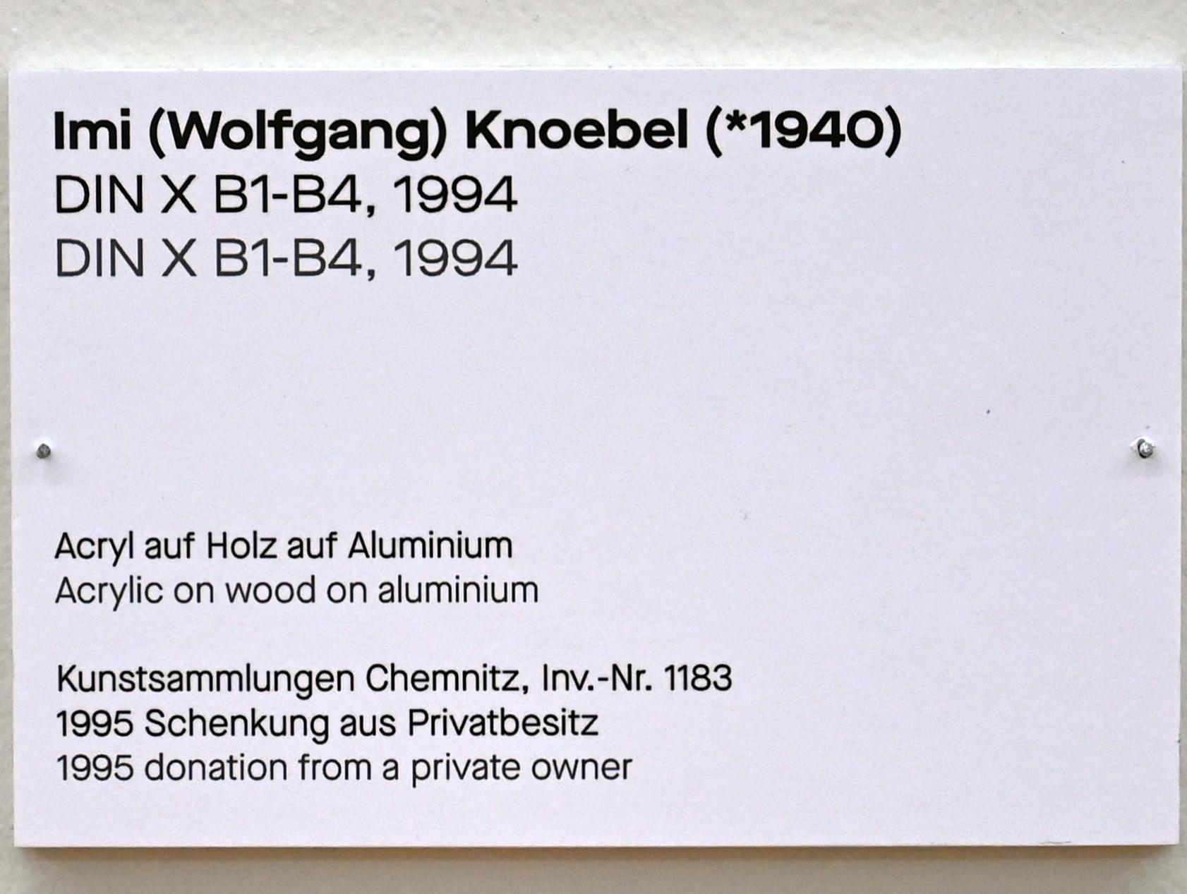 Imi Knoebel (Klaus Wolf Knoebel): DIN X B1-B4, 1994, Bild 4/4