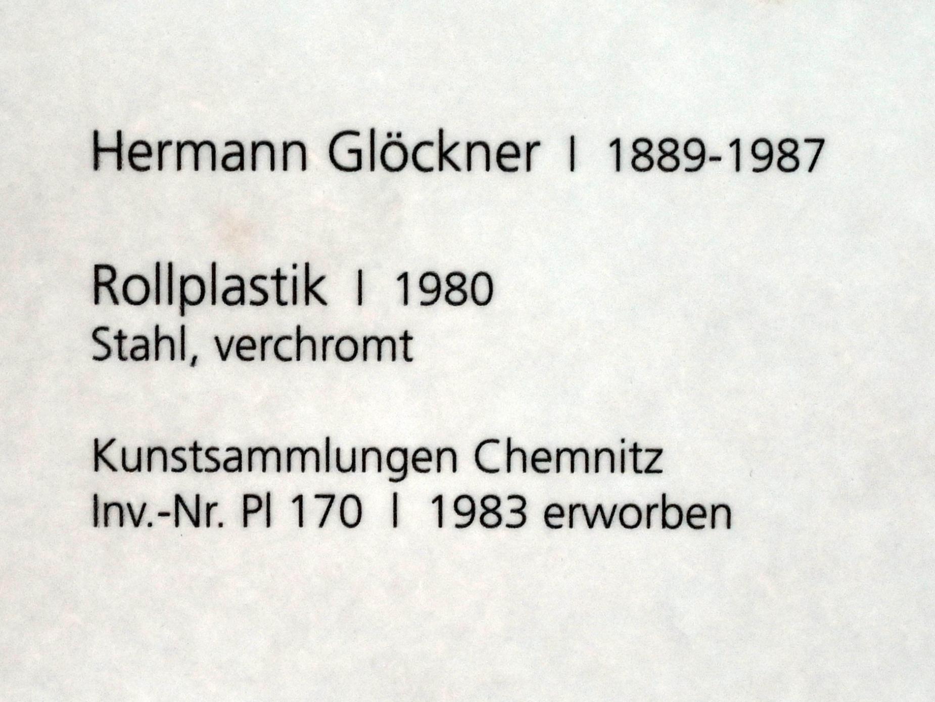 Hermann Glöckner (1931–1981), Rollplastik, Chemnitz, Kunstsammlungen am Theaterplatz, Form Fläche Geste, Saal 1, 1980, Bild 3/3