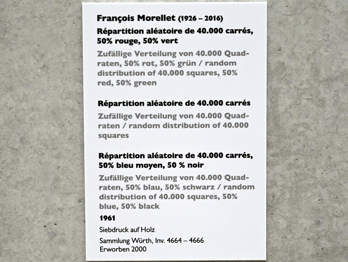 François Morellet (1960–2013), Zufällige Verteilung von 40.000 Quadraten, Künzelsau, Museum Würth 2, Carmen Würth Forum, 1961, Bild 2/2