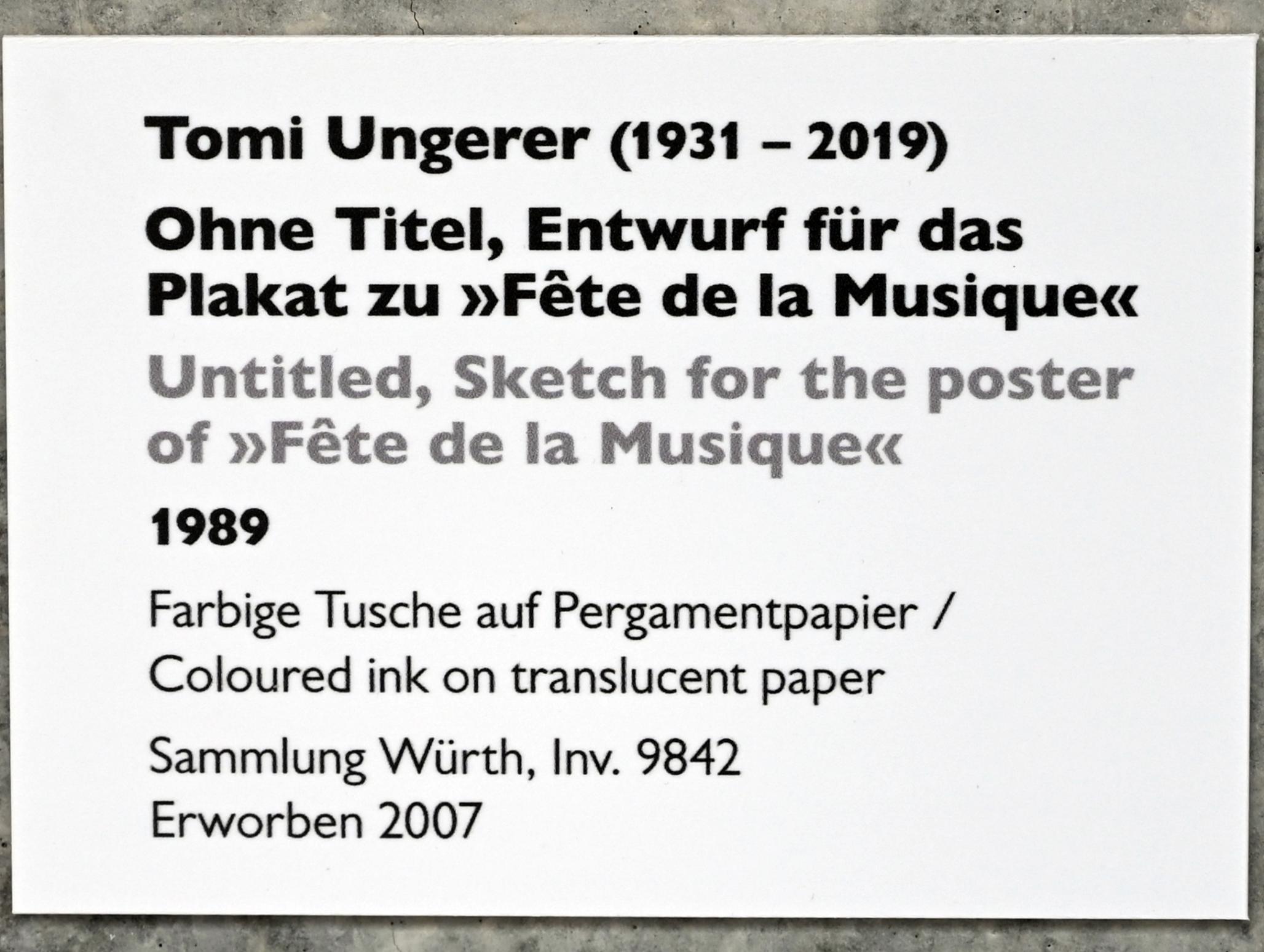 Tomi Ungerer (1963–2010), Ohne Titel, Künzelsau, Museum Würth 2, Carmen Würth Forum, 1989, Bild 2/2