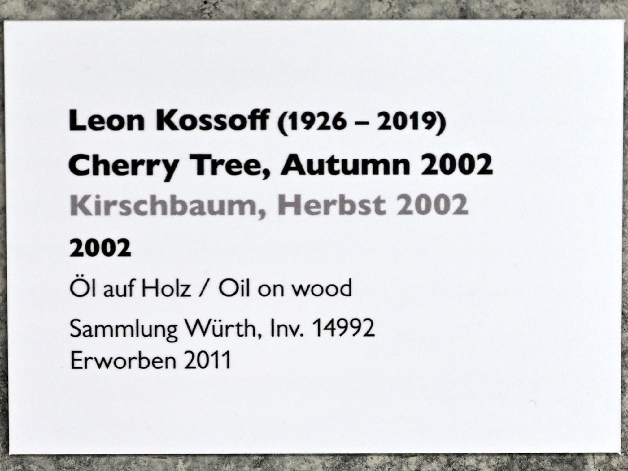 Leon Kossoff (1976–2002), Kirschbaum, Herbst, Künzelsau, Museum Würth 2, Carmen Würth Forum, 2002, Bild 2/2
