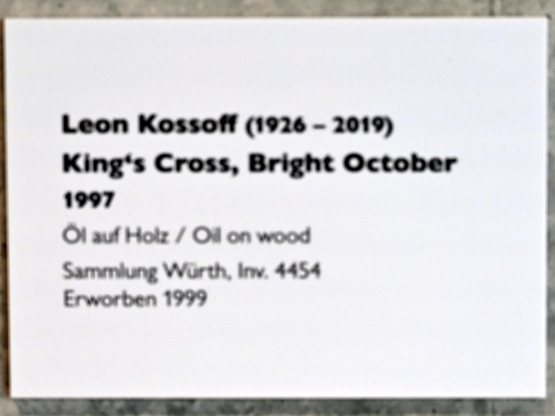 Leon Kossoff (1976–2002), King's Cross, Bright October, Künzelsau, Museum Würth 2, Carmen Würth Forum, 1997, Bild 2/2