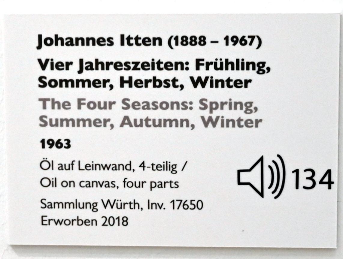 Johannes Itten (1916–1963), Vier Jahreszeiten: Frühling, Sommer, Herbst, Winter, Künzelsau, Museum Würth 2, Saal 1, 1963, Bild 6/6