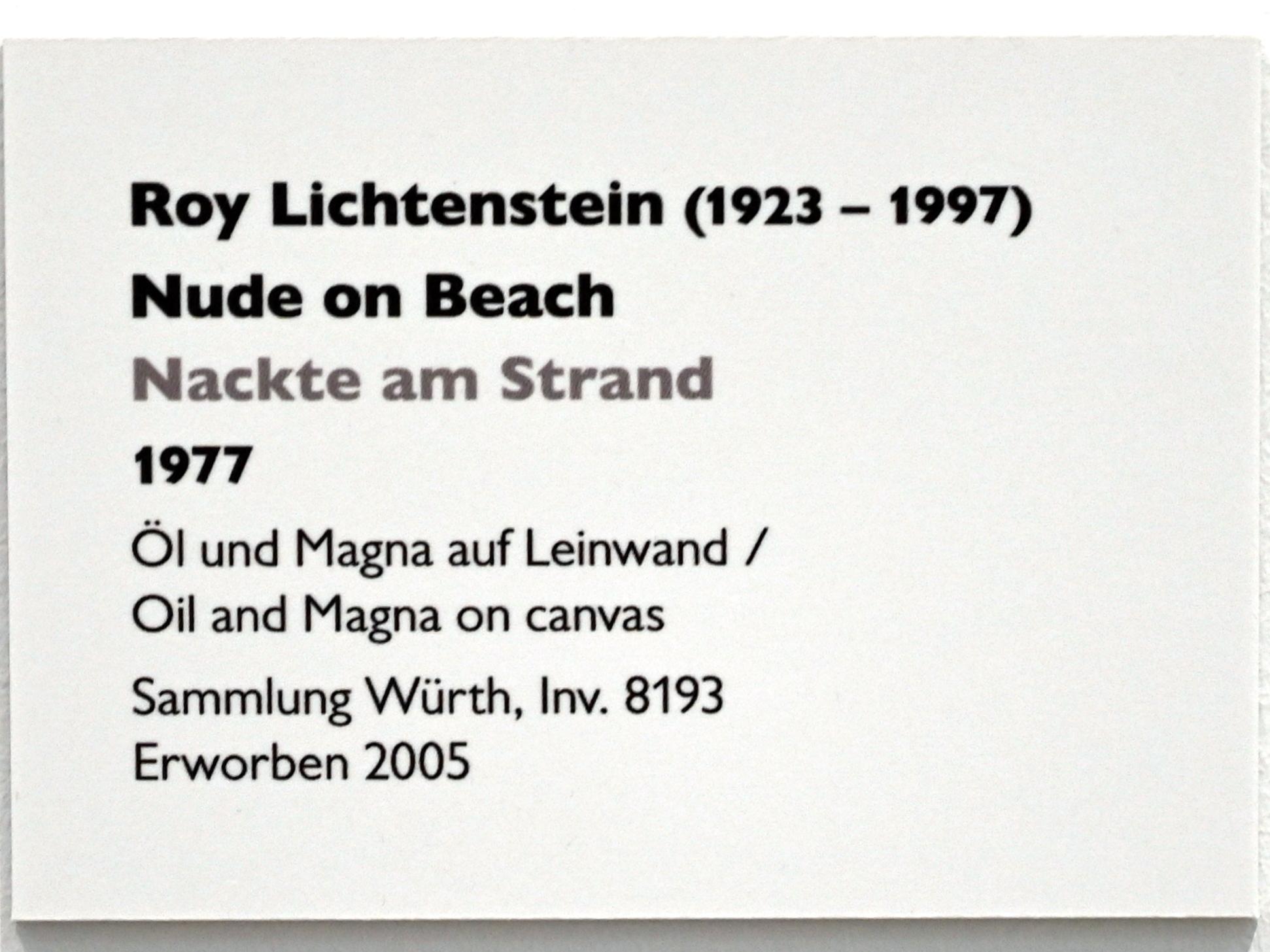 Roy Lichtenstein (1962–1994), Nackte am Strand, Künzelsau, Museum Würth 2, Saal 1, 1977, Bild 2/2