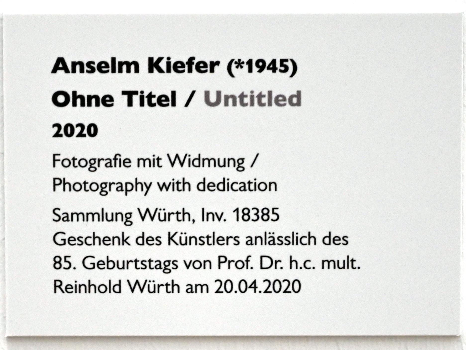 Anselm Kiefer (1969–2020), Ohne Titel, Künzelsau, Museum Würth 2, Saal 7, 2020, Bild 2/2