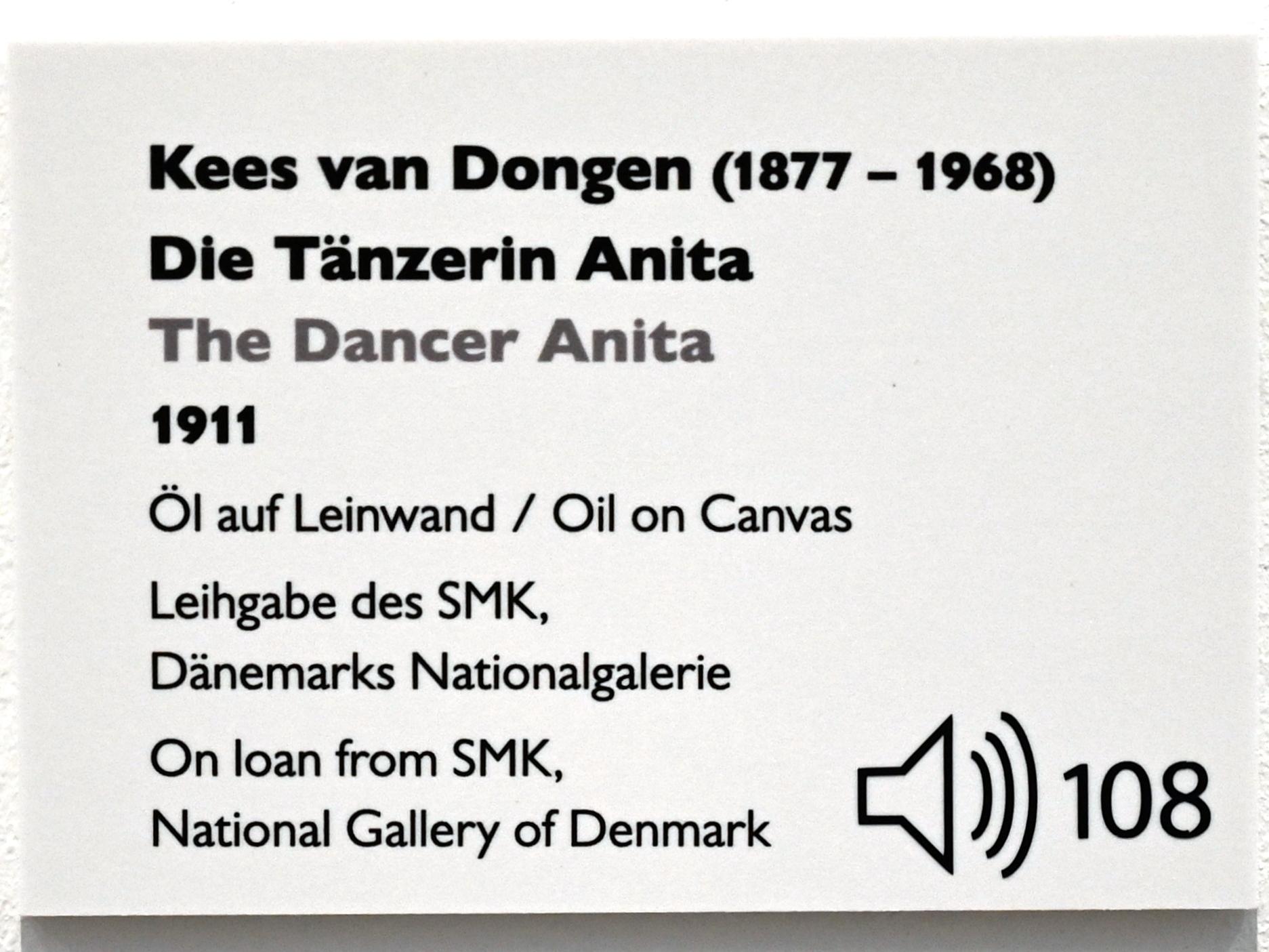 Kees van Dongen (1904–1955), Die Tänzerin Anita, Künzelsau, Museum Würth 2, Saal 2, 1911, Bild 2/2