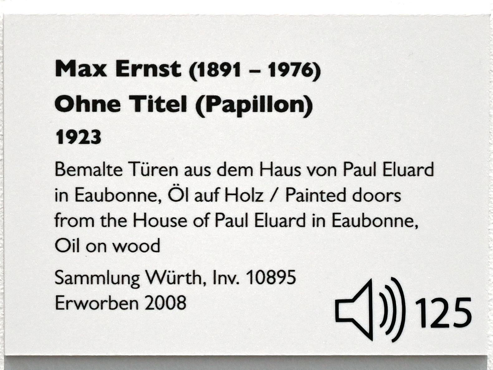 Max Ernst (1912–1970), Ohne Titel (Papillon), Künzelsau, Museum Würth 2, Saal 3, 1923, Bild 2/2