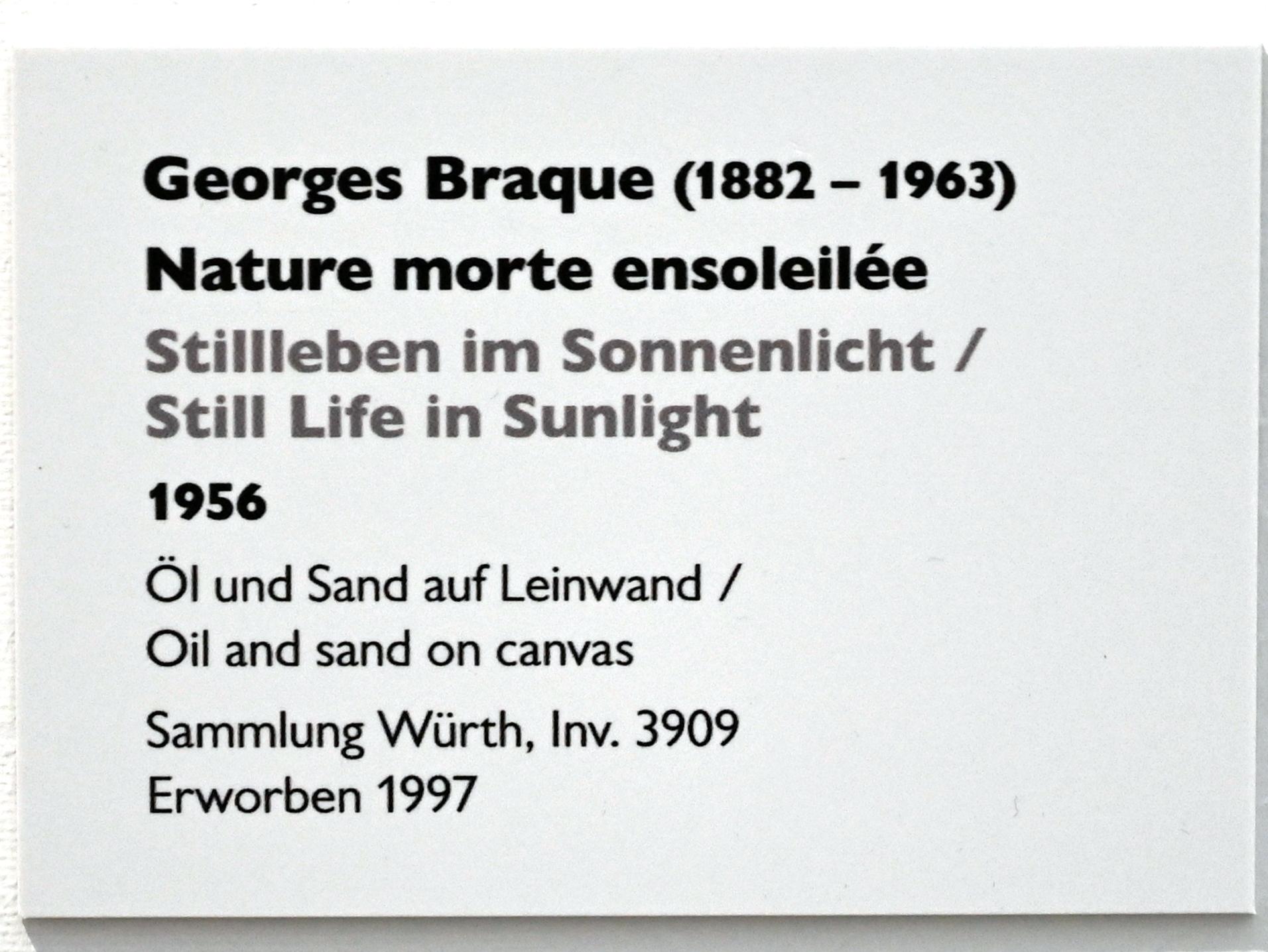Georges Braque (1906–1956), Stillleben im Sonnenlicht, Künzelsau, Museum Würth 2, Saal 4, 1956, Bild 2/2