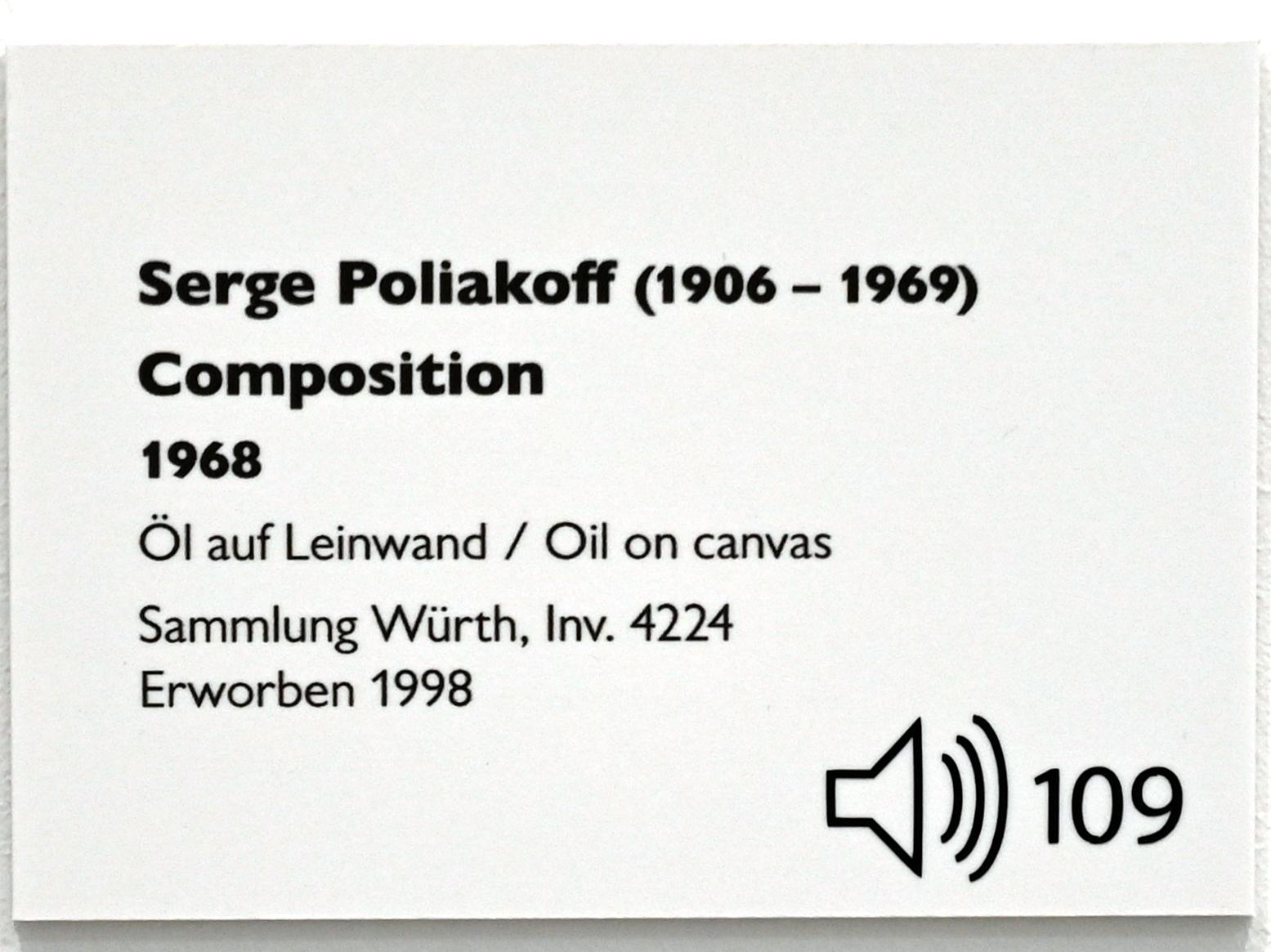 Serge Poliakoff (1936–1968), Composition, Künzelsau, Museum Würth 2, Saal 5, 1968, Bild 2/2