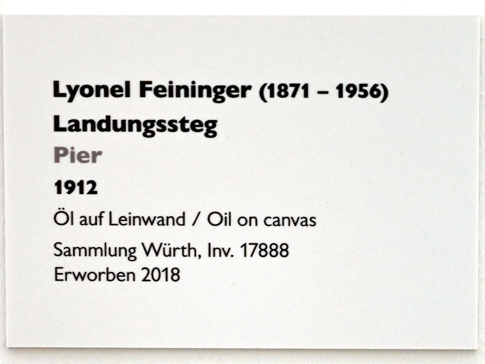 Lyonel Feininger (1907–1940), Landungssteg, Künzelsau, Museum Würth 2, Saal 5, 1912, Bild 2/2