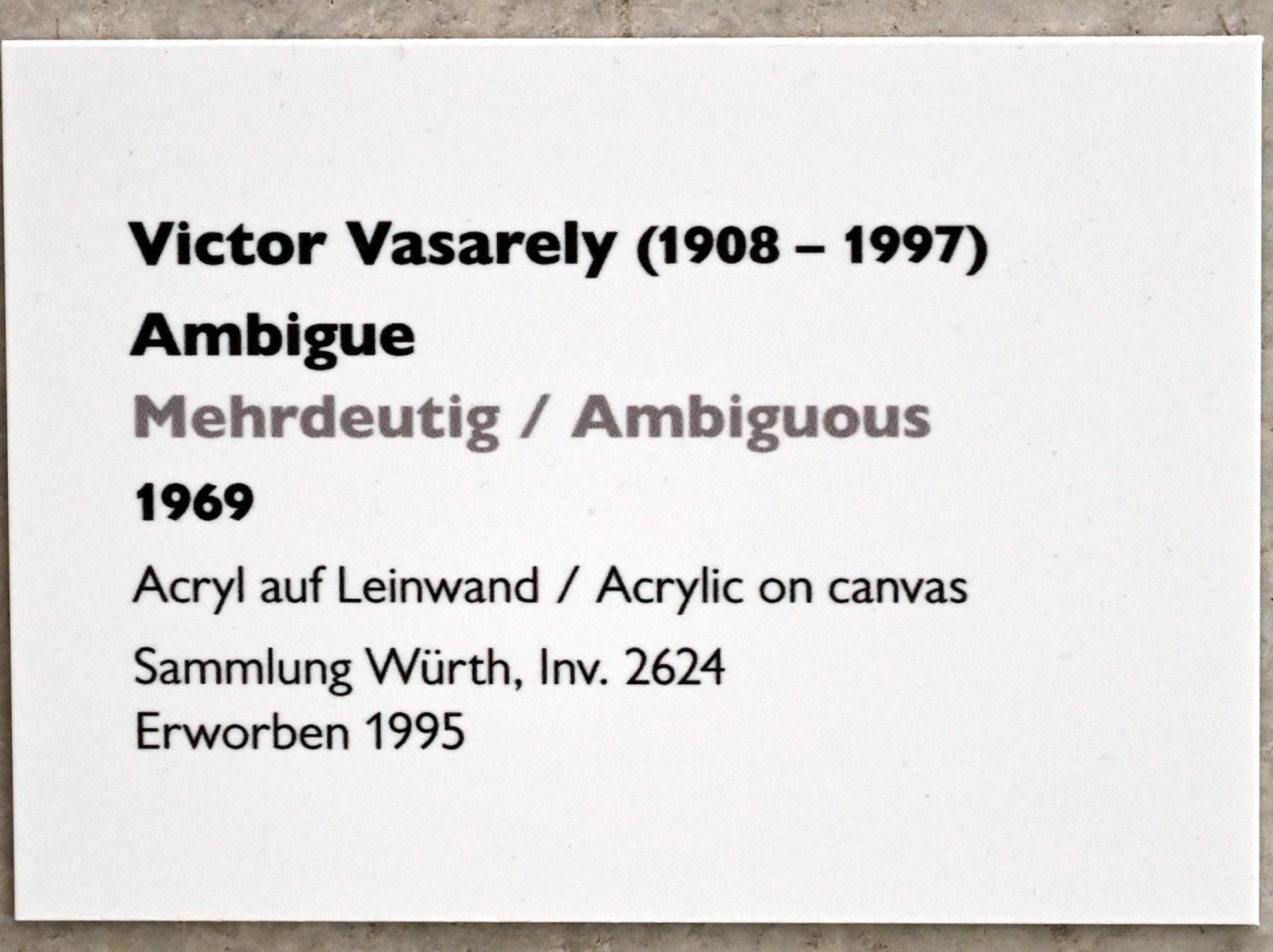 Victor Vasarely (1957–1975), Mehrdeutig, Künzelsau, Museum Würth 2, Treppenhaus, 1969, Bild 2/2