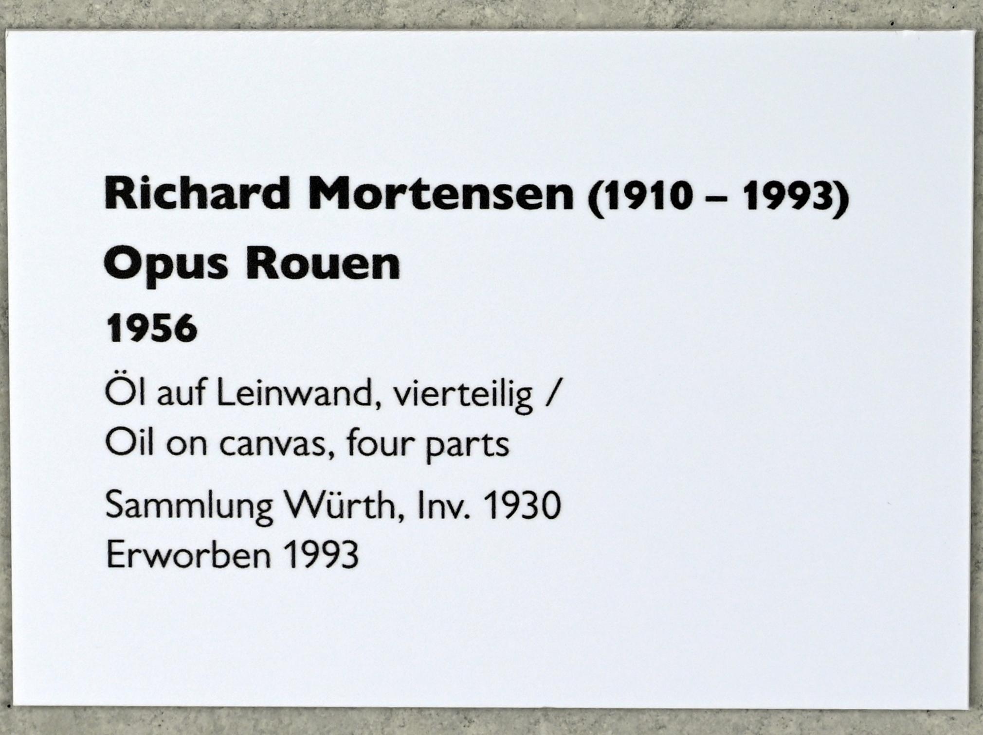 Richard Mortensen (1956–1969), Opus Rouen, Künzelsau, Museum Würth 2, Belvedere, 1956, Bild 2/2