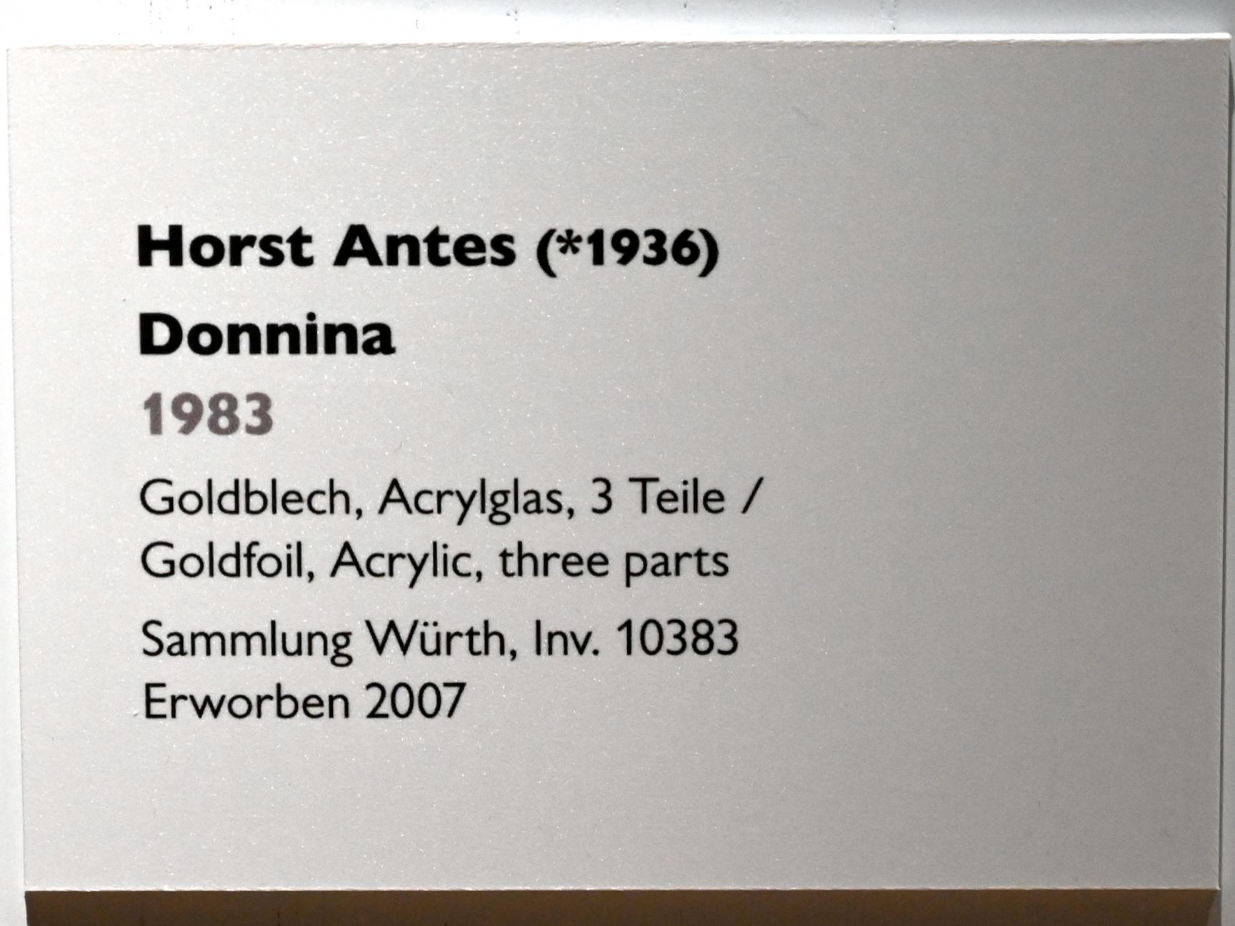 Horst Antes (1964–1993), Donnina, Künzelsau, Museum Würth 2, Kabinett im Untergeschoß, 1983, Bild 2/2