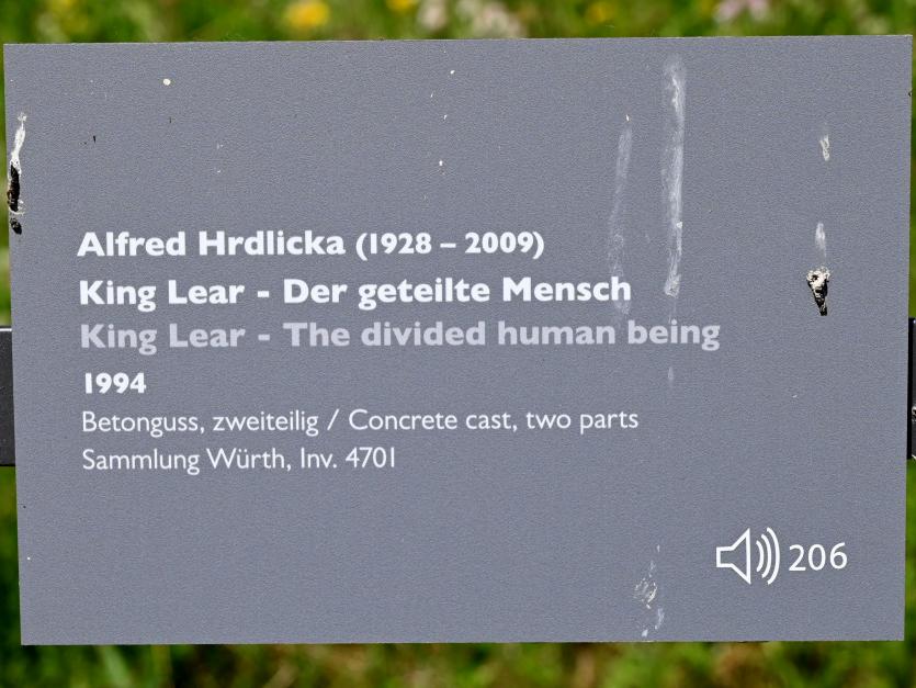 Alfred Hrdlicka (1957–1994), King Lear - Der geteilte Mensch, Künzelsau, Skulpturengarten am Carmen Würth Forum, 1994, Bild 9/9