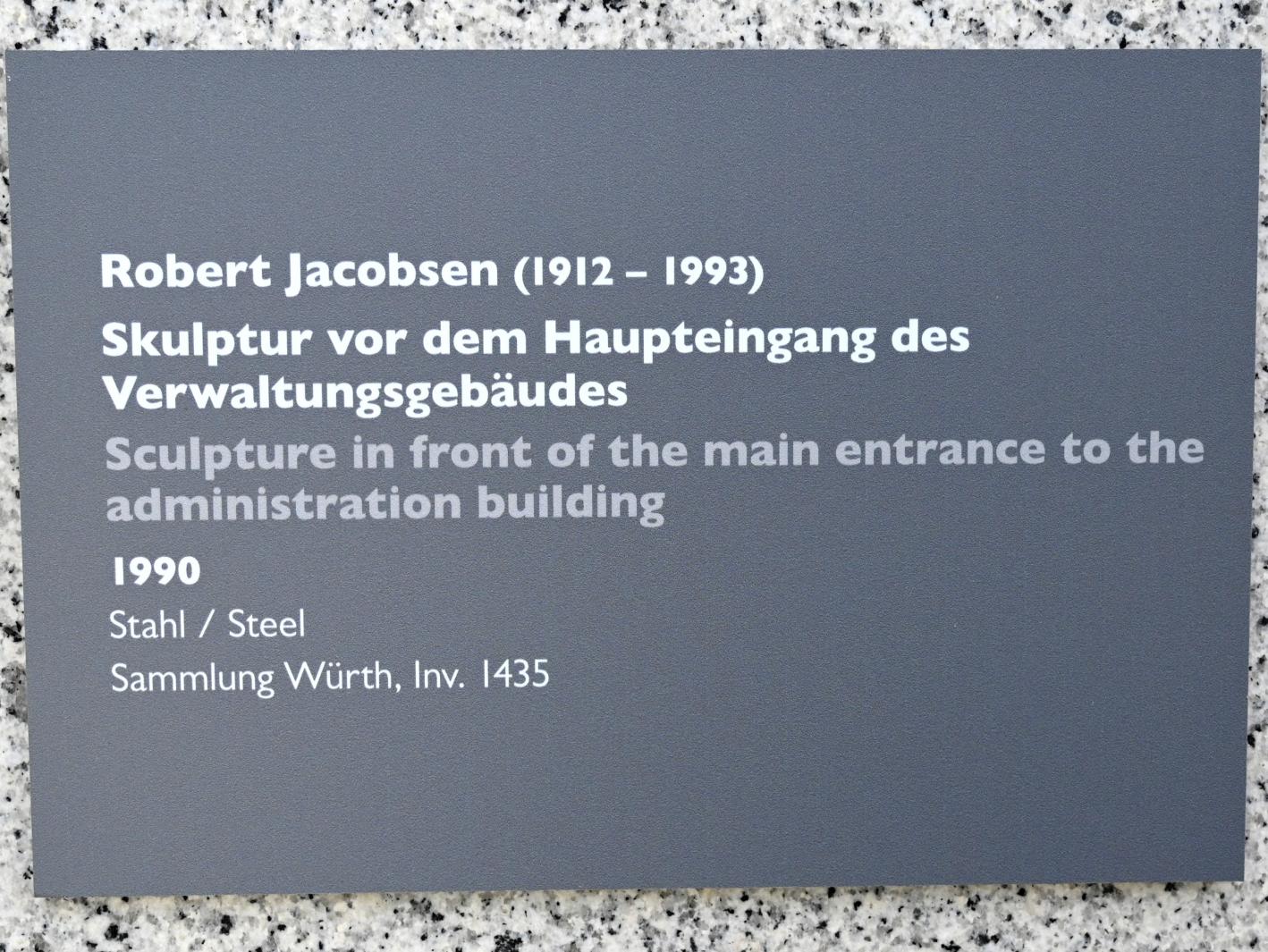 Robert Jacobsen (1949–1990), Skulptur vor dem Haupteingang des Verwaltungsgebäudes, Künzelsau, Skulpturengarten am Carmen Würth Forum, 1990, Bild 4/4