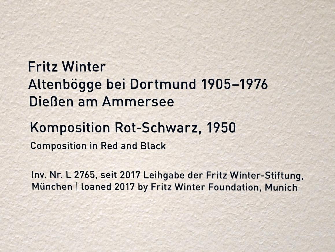 Fritz Winter (1932–1965), Komposition Rot-Schwarz, München, Pinakothek der Moderne, Saal 5, 1950, Bild 2/2