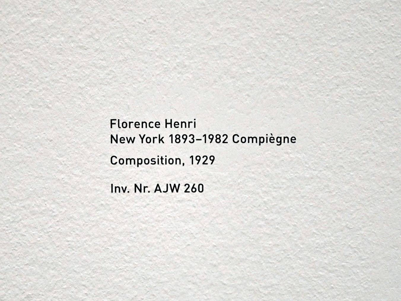 Florence Henri (1928–1932), Composition, München, Pinakothek der Moderne, Saal 8, 1929, Bild 2/2