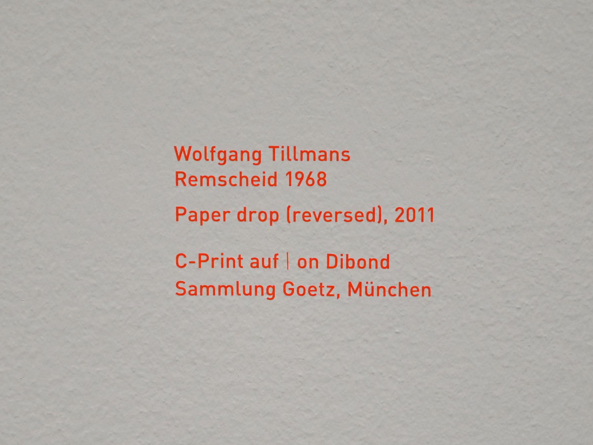 Wolfgang Tillmans (1993–2011), Paper drop (reversed), München, Pinakothek der Moderne, Saal 8, 2011, Bild 2/2