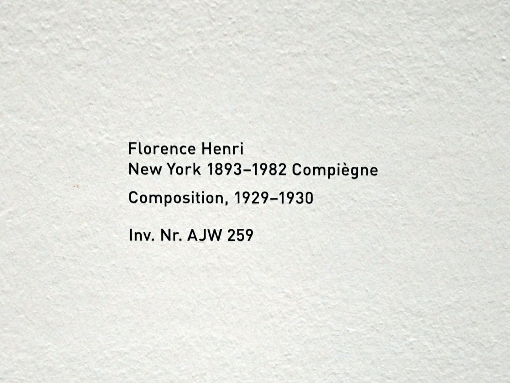 Florence Henri (1928–1932), Composition, München, Pinakothek der Moderne, Saal 8, 1929–1930, Bild 2/2