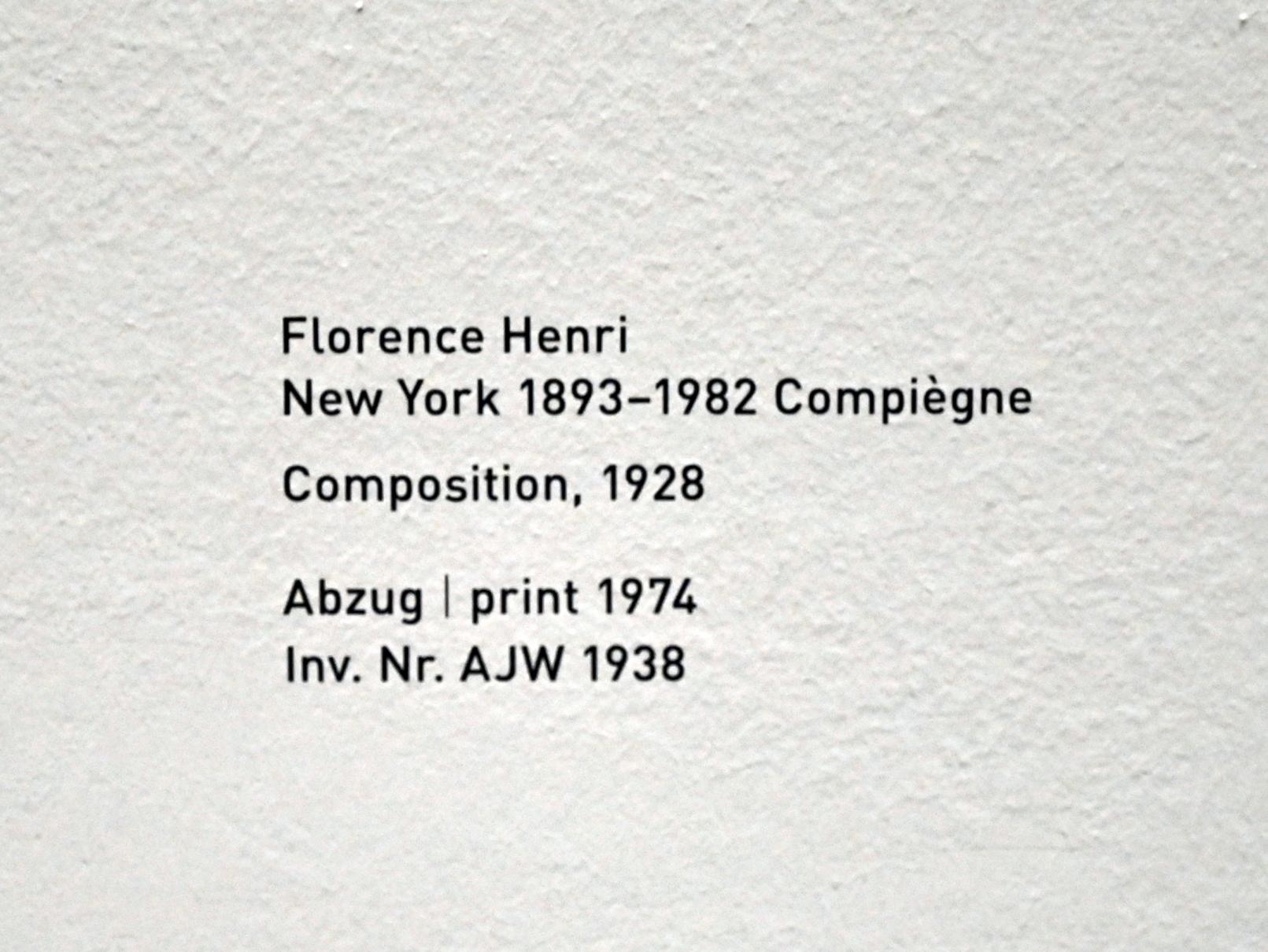 Florence Henri (1928–1932), Composition, München, Pinakothek der Moderne, Saal 8, 1928, Bild 2/2