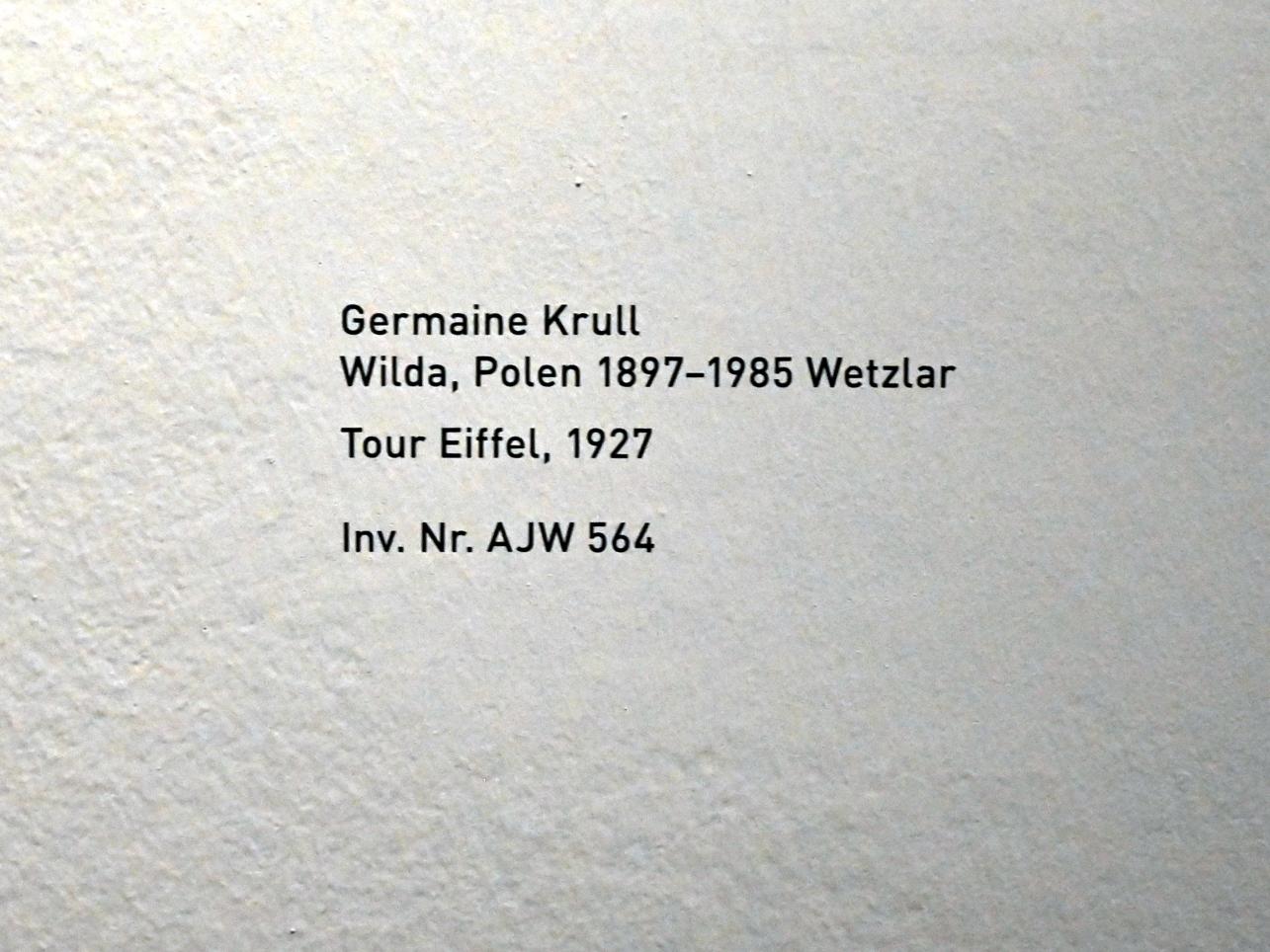 Germaine Krull (1927–1931), Tour Eiffel, München, Pinakothek der Moderne, Saal 10, 1927, Bild 2/2