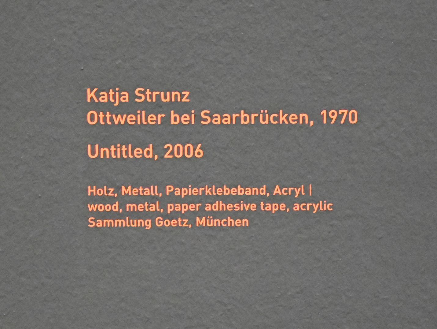 Katja Strunz (2006–2017), Untitled, München, Pinakothek der Moderne, Saal 11, 2006, Bild 2/2