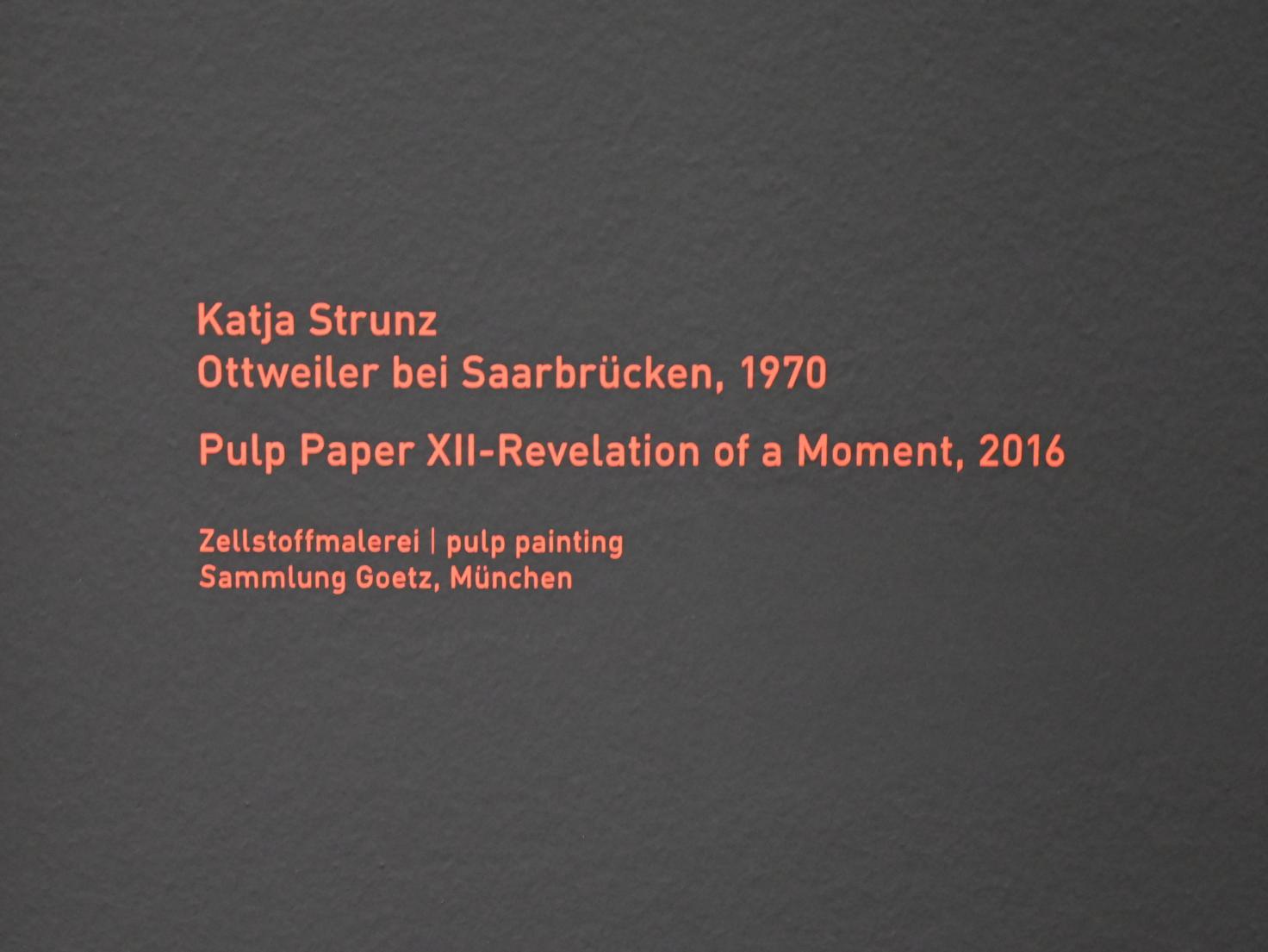 Katja Strunz (2006–2017), Pulp Paper XII-Revelation of a Moment, München, Pinakothek der Moderne, Saal 11, 2016, Bild 2/2