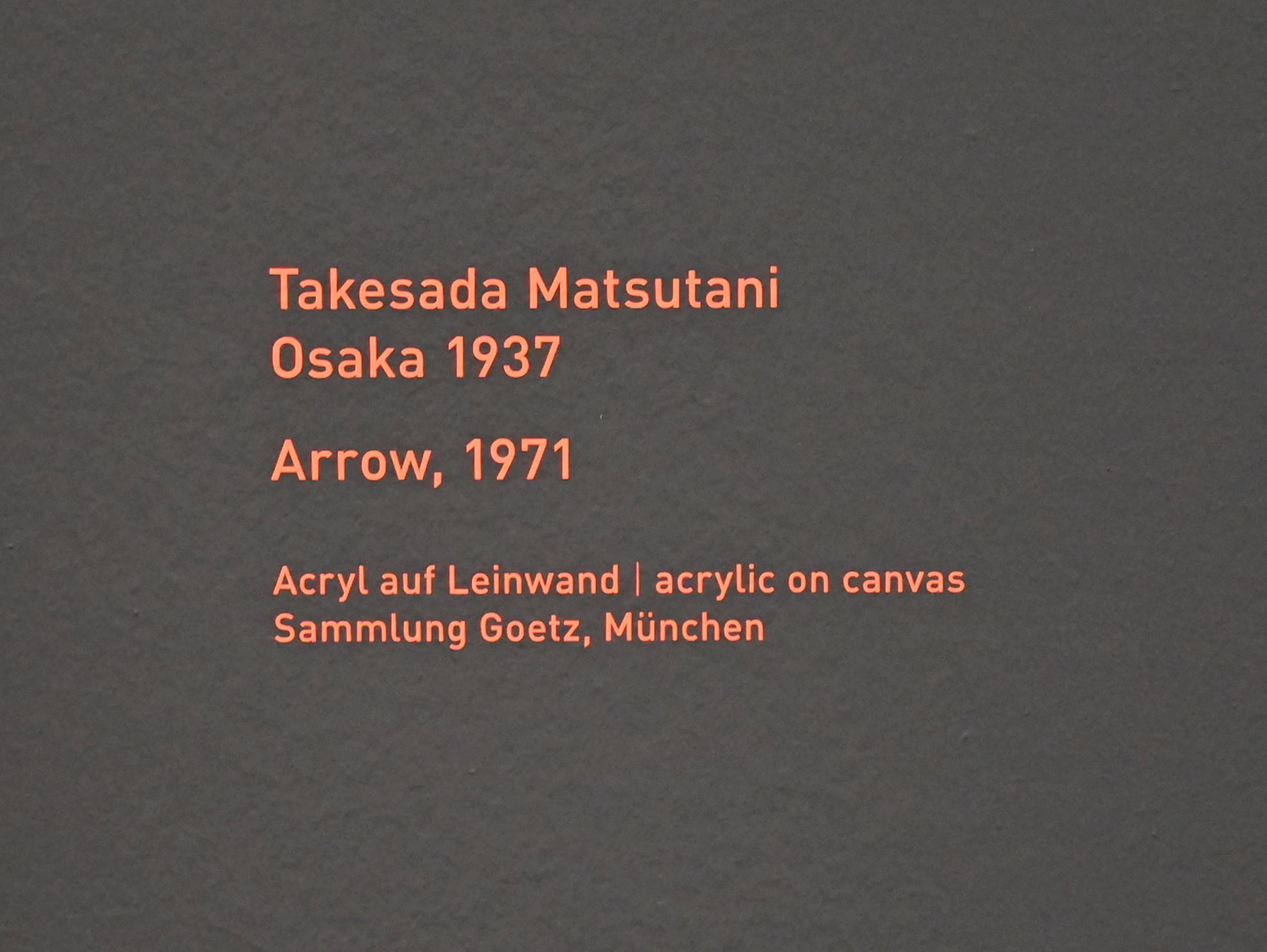 Takesada Matsutani (1971), Arrow, München, Pinakothek der Moderne, Saal 11, 1971, Bild 2/2