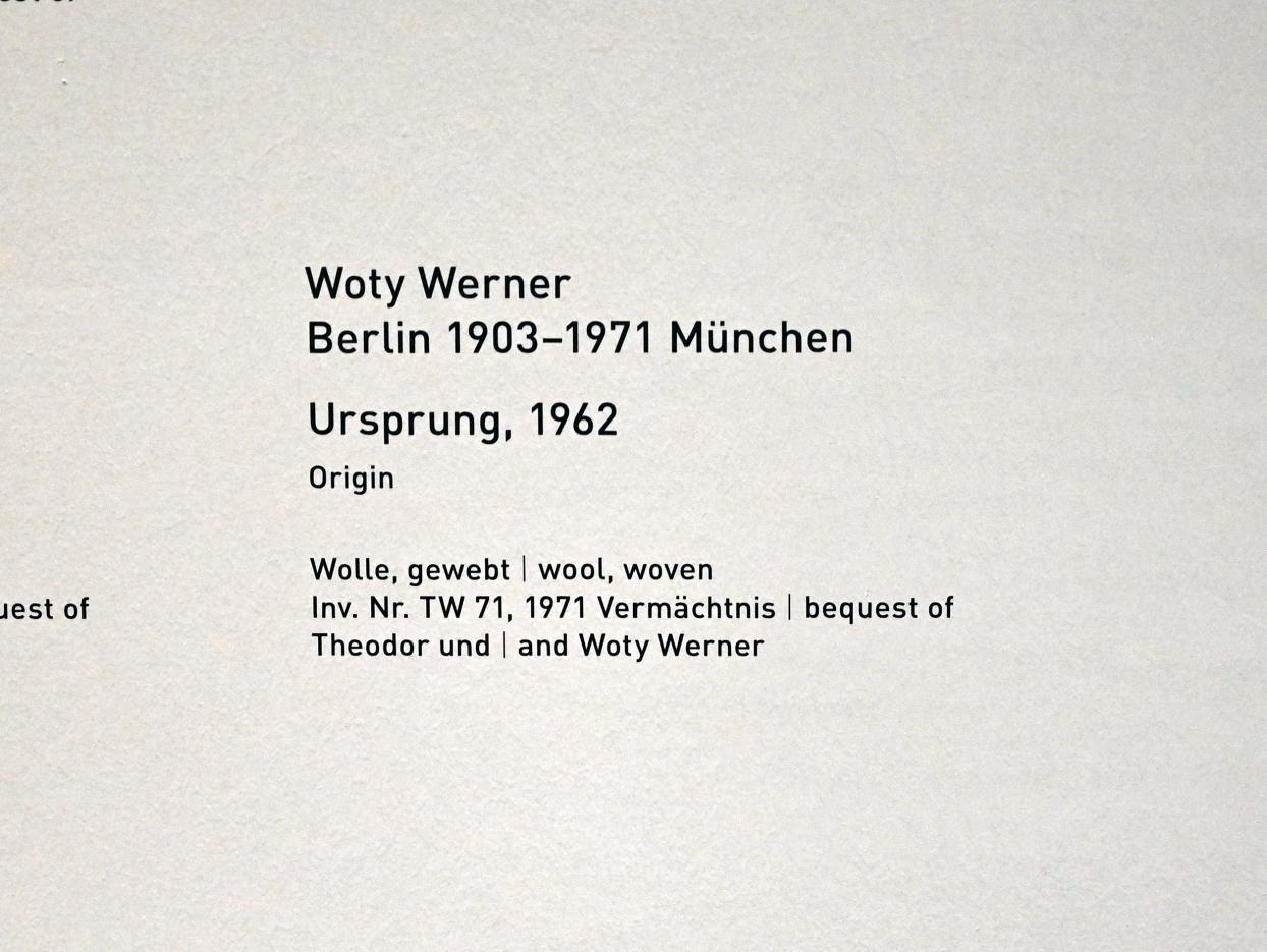 Woty Werner (1954–1967), Ursprung, München, Pinakothek der Moderne, Saal 15, 1962, Bild 2/2