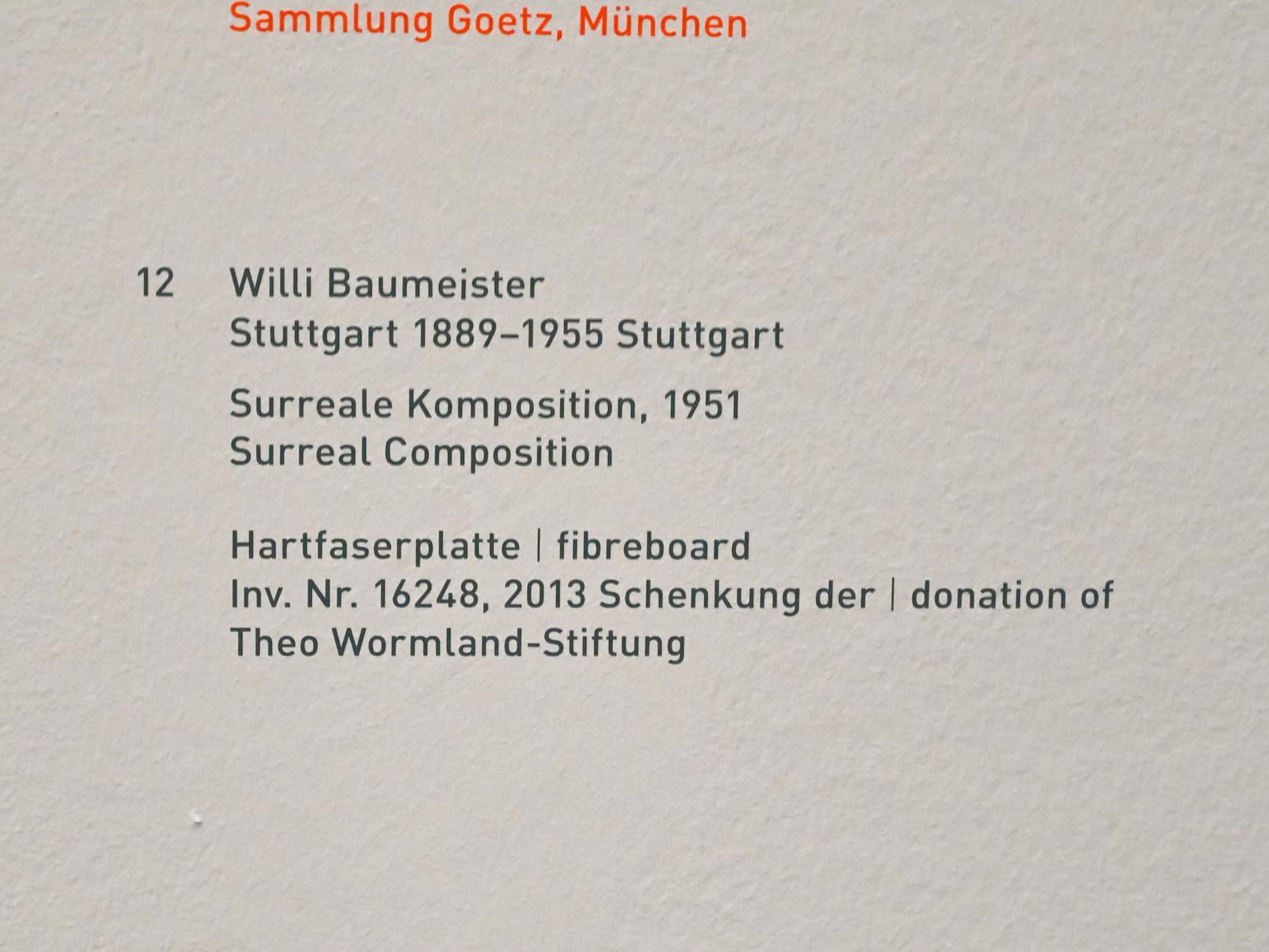 Willi Baumeister (1913–1955), Surreale Komposition, München, Pinakothek der Moderne, Saal 15, 1951, Bild 2/2