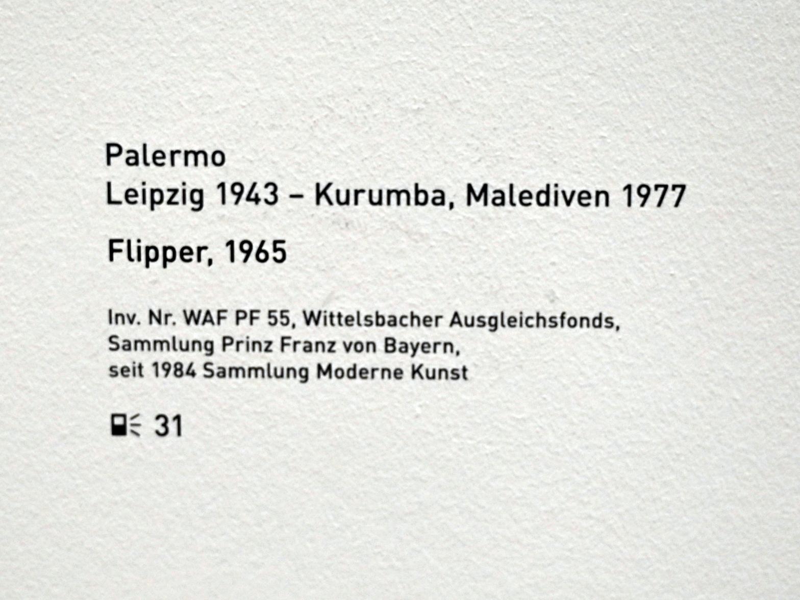 Blinky Palermo ( Peter Heisterkamp) (1965–1975), Flipper, München, Pinakothek der Moderne, Saal 31, 1965, Bild 2/2
