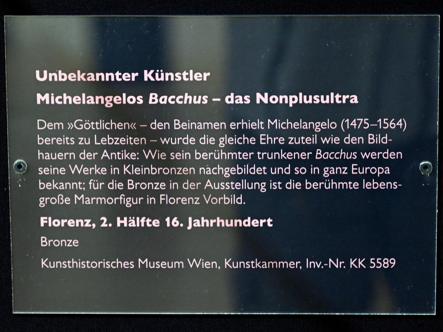 Michelangelos Bacchus - das Nonplusultra, Schwäbisch Hall, Kunsthalle Würth, Ausstellung "Leonhard Kern und Europa" vom 29.03. - 03.10.2021, Saal 2, 2. Hälfte 16. Jhd., Bild 5/5