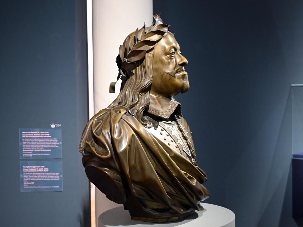 Georg Schweigger (1645–1655), Kaiser Ferdinand III. (1608-1657) - besaß zumindest ein Werk Kerns, Schwäbisch Hall, Kunsthalle Würth, Ausstellung "Leonhard Kern und Europa" vom 29.03. - 03.10.2021, Saal 4, 1655, Bild 2/5